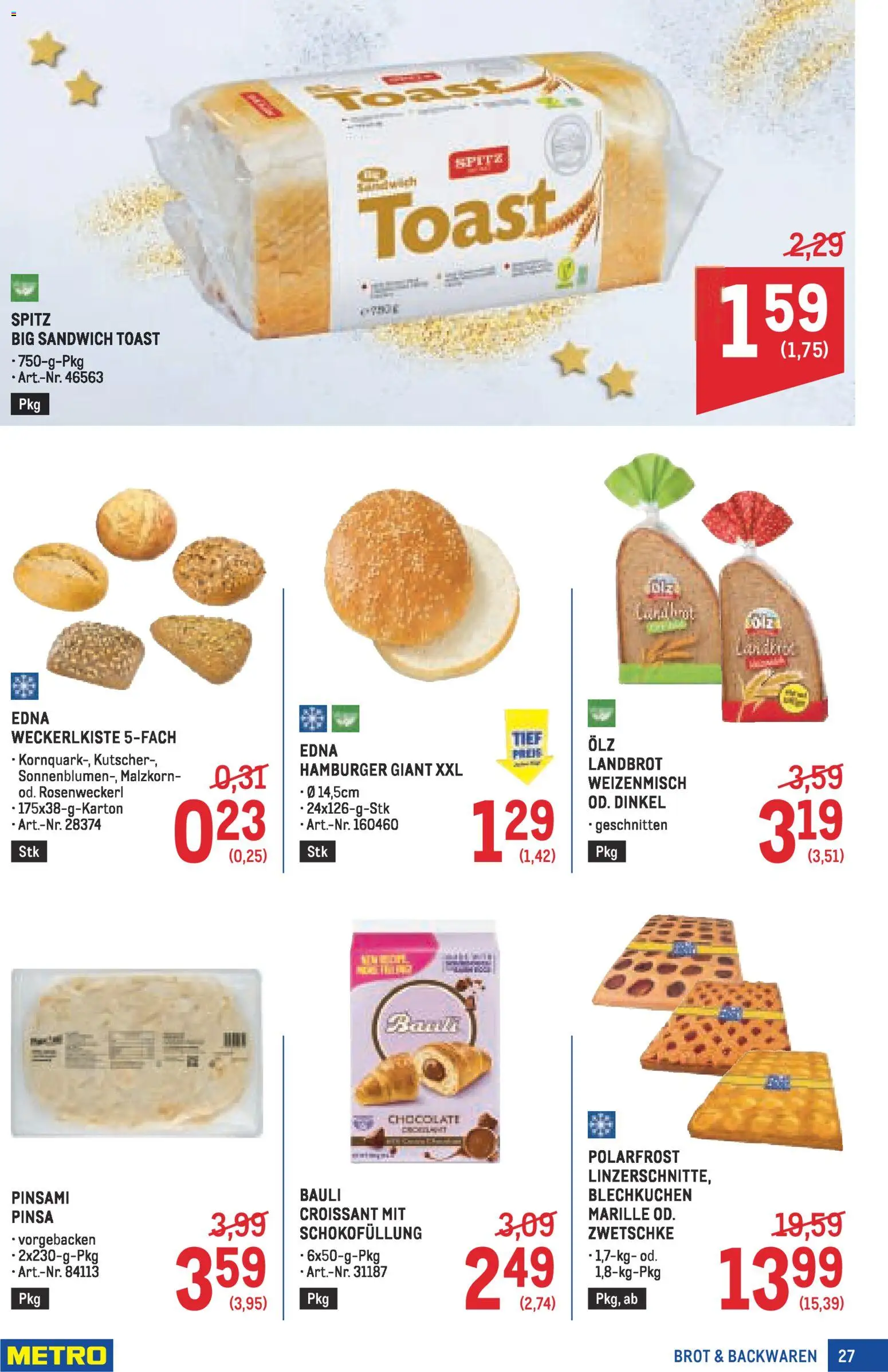 Metro angebote Profi gültig ab 27.11.2025 | Seite: 27 | Produkte: Brot
