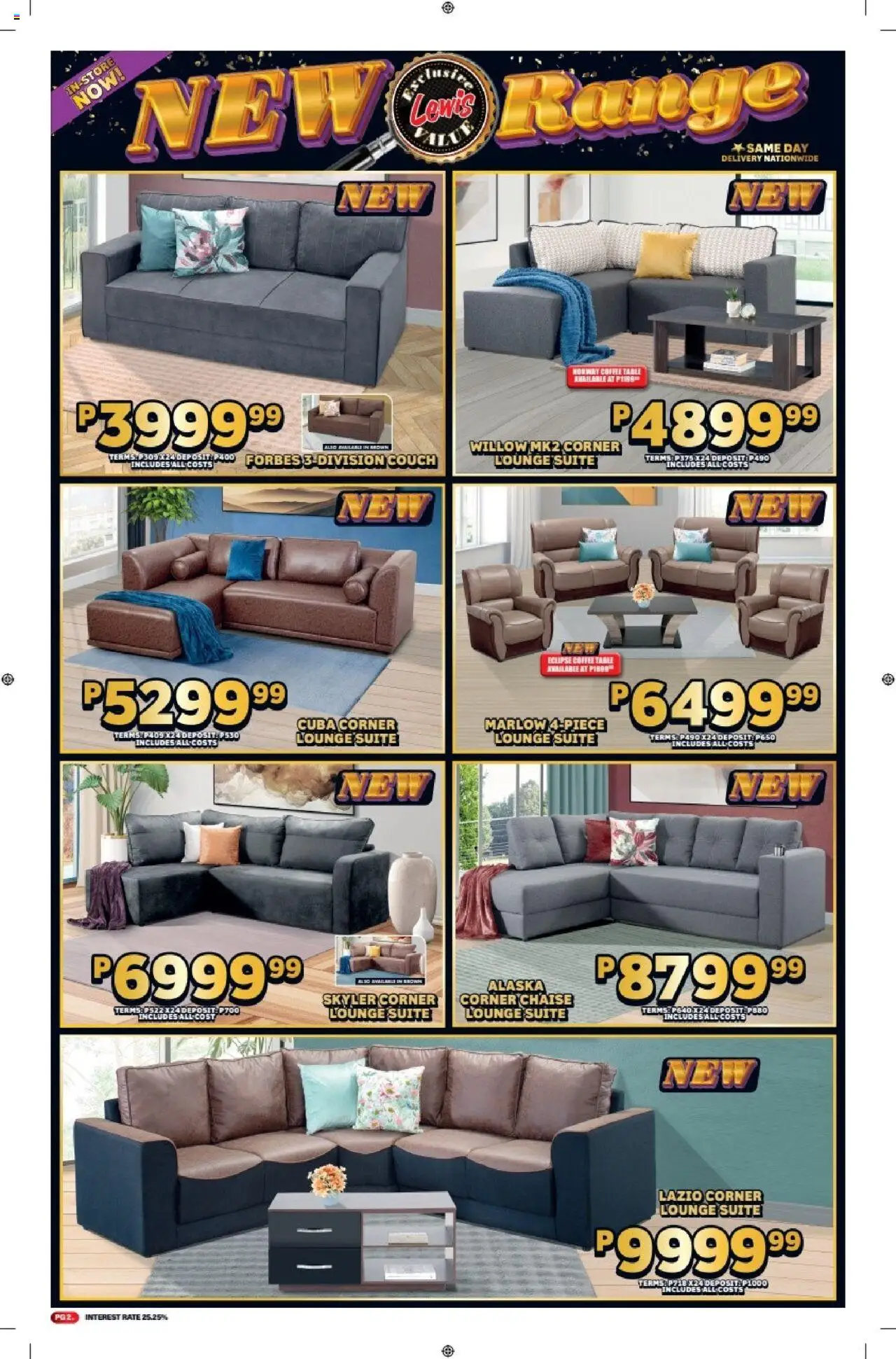 Lewis Stores - Botswana Brochure │ valid from 11.08.2025 | Page: 2 | Products: Couch, Coffee table, Table, Lounge suite