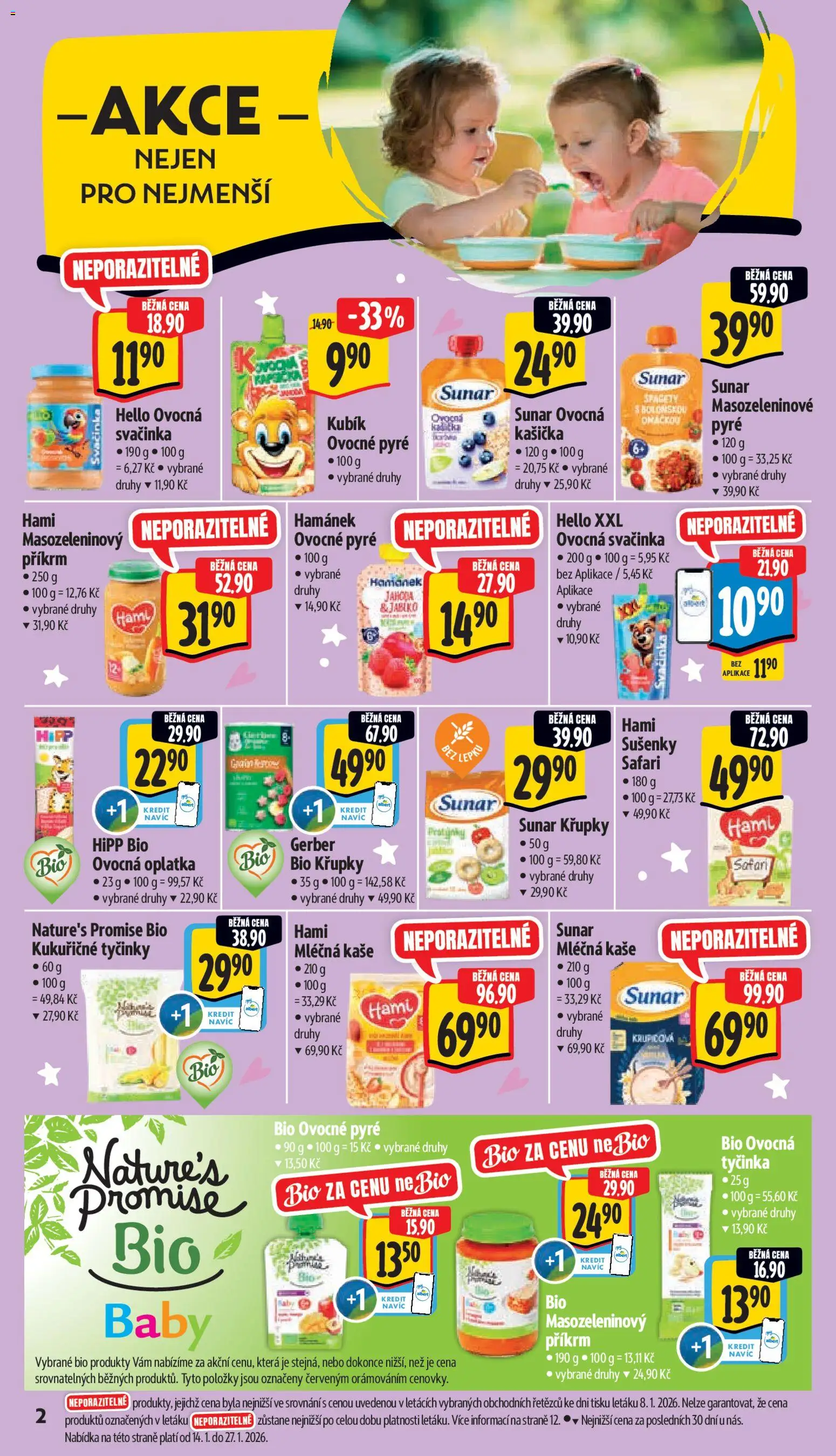 Albert leták - Supermarket od 14.01.2026 | Strana: 7 | Produkty: Sunar, Hamánek, Hipp, Hami