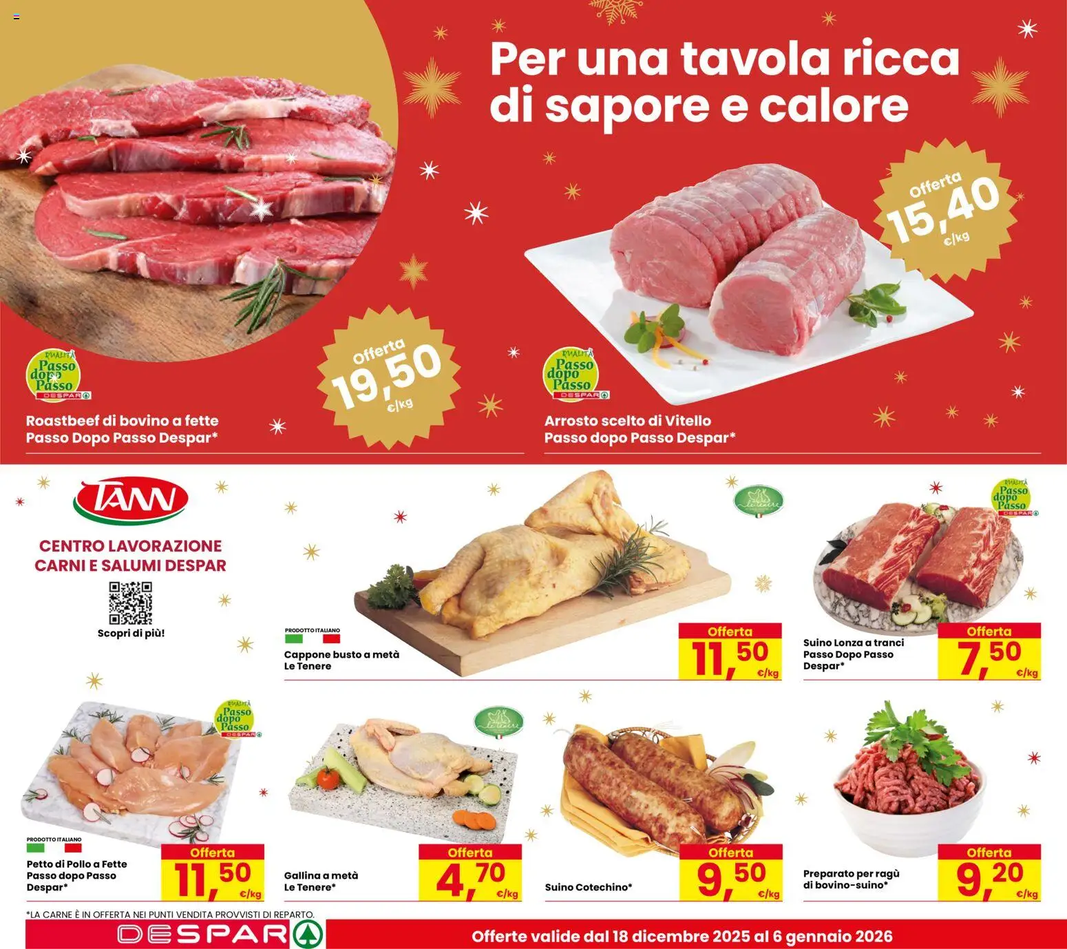 Volantino Despar del 18.12.2025 | Pagina: 8 | Prodotti: Petto di Pollo, Arrosto, Suino, Vitello