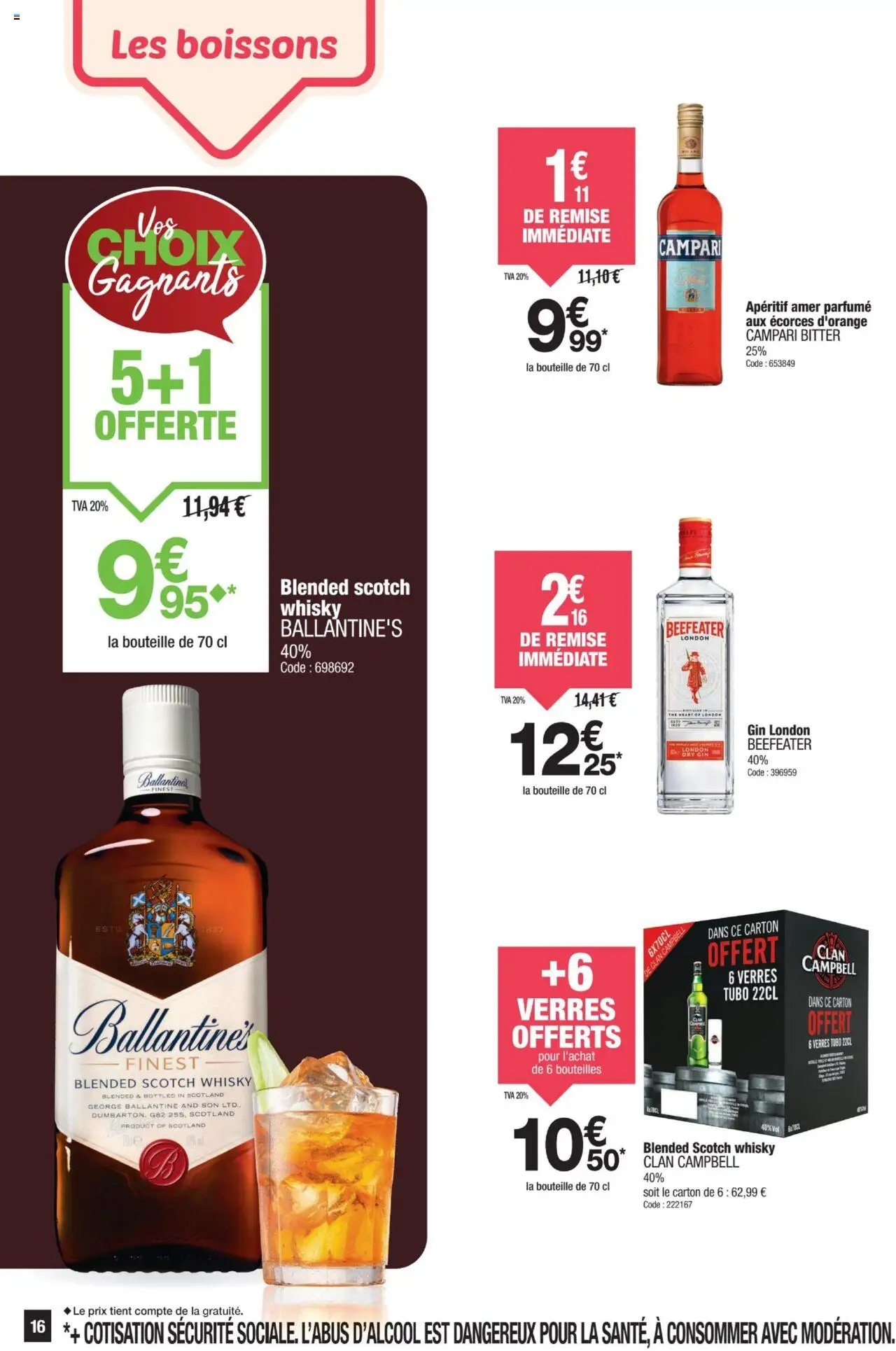 {H1} | Page: 16 | Produits: Scotch whisky Clan campbell, Scotch whisky Ballantine's, Thé, Gin