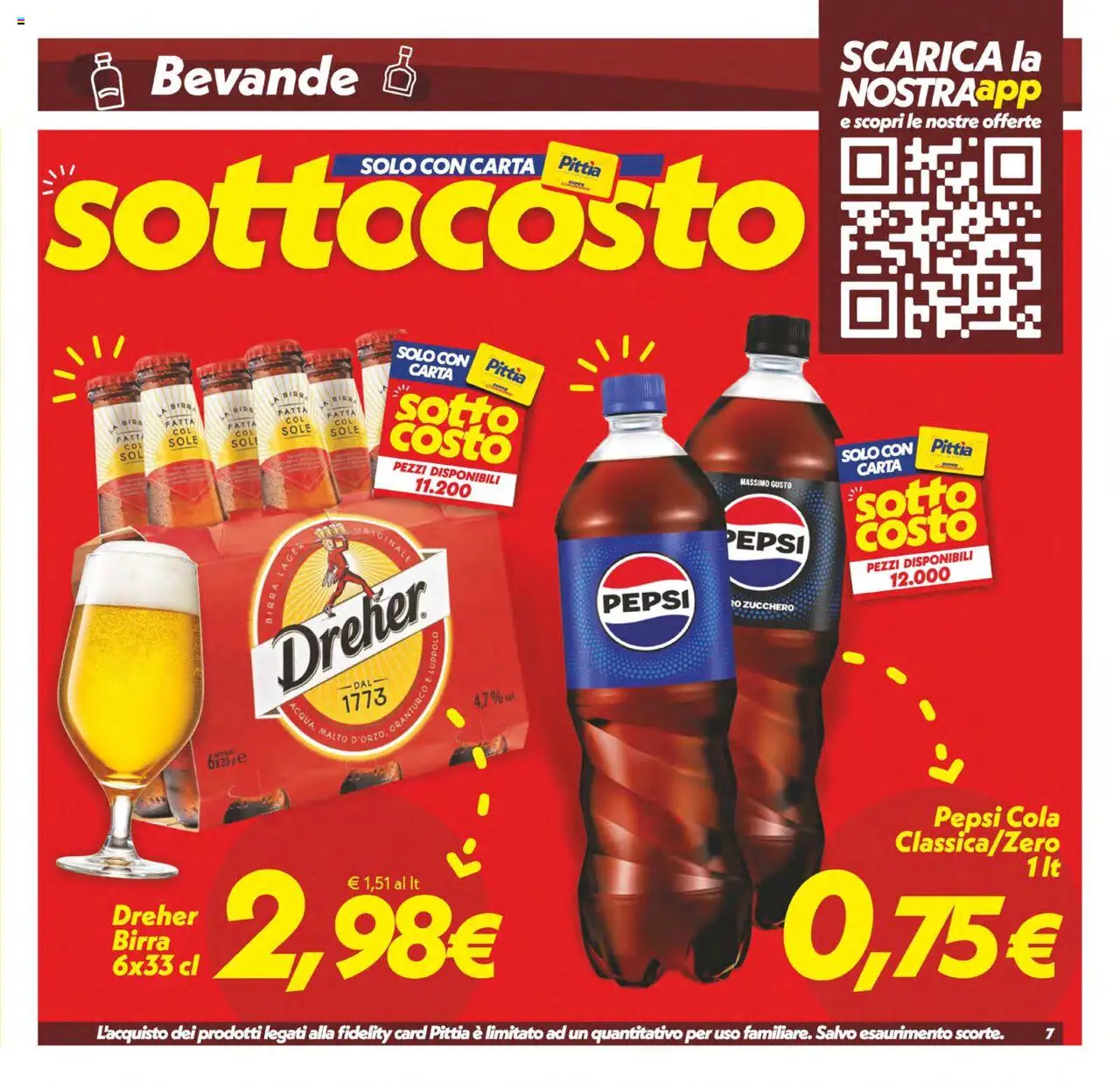 Volantino SuperConveniente del 24.07.2025 | Pagina: 7 | Prodotti: Birra, Zucchero, Pepsi