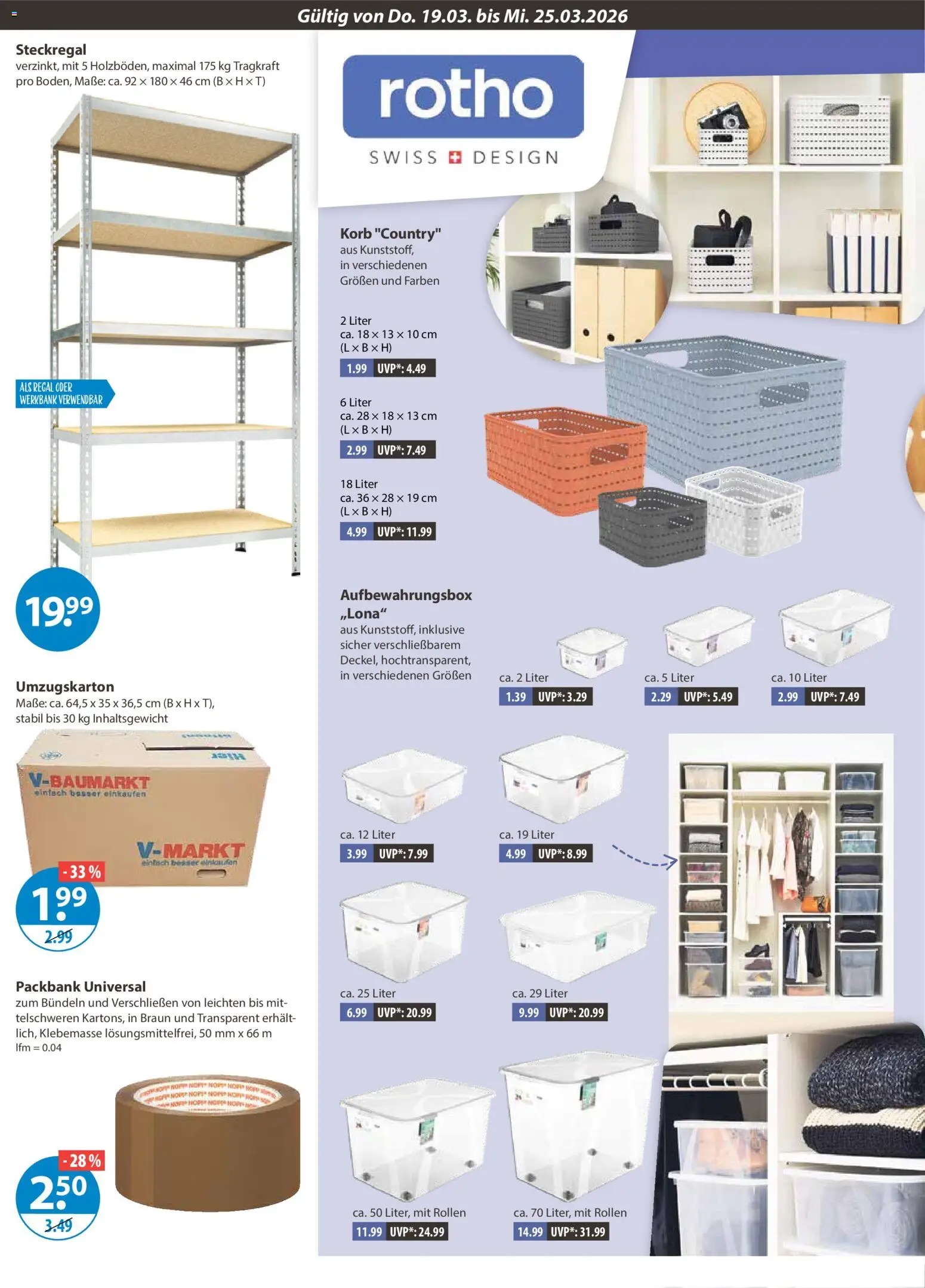 V-Markt Angebote – gültig ab 19.03.2026 | Seite: 16 | Produkte: Regal, Korb