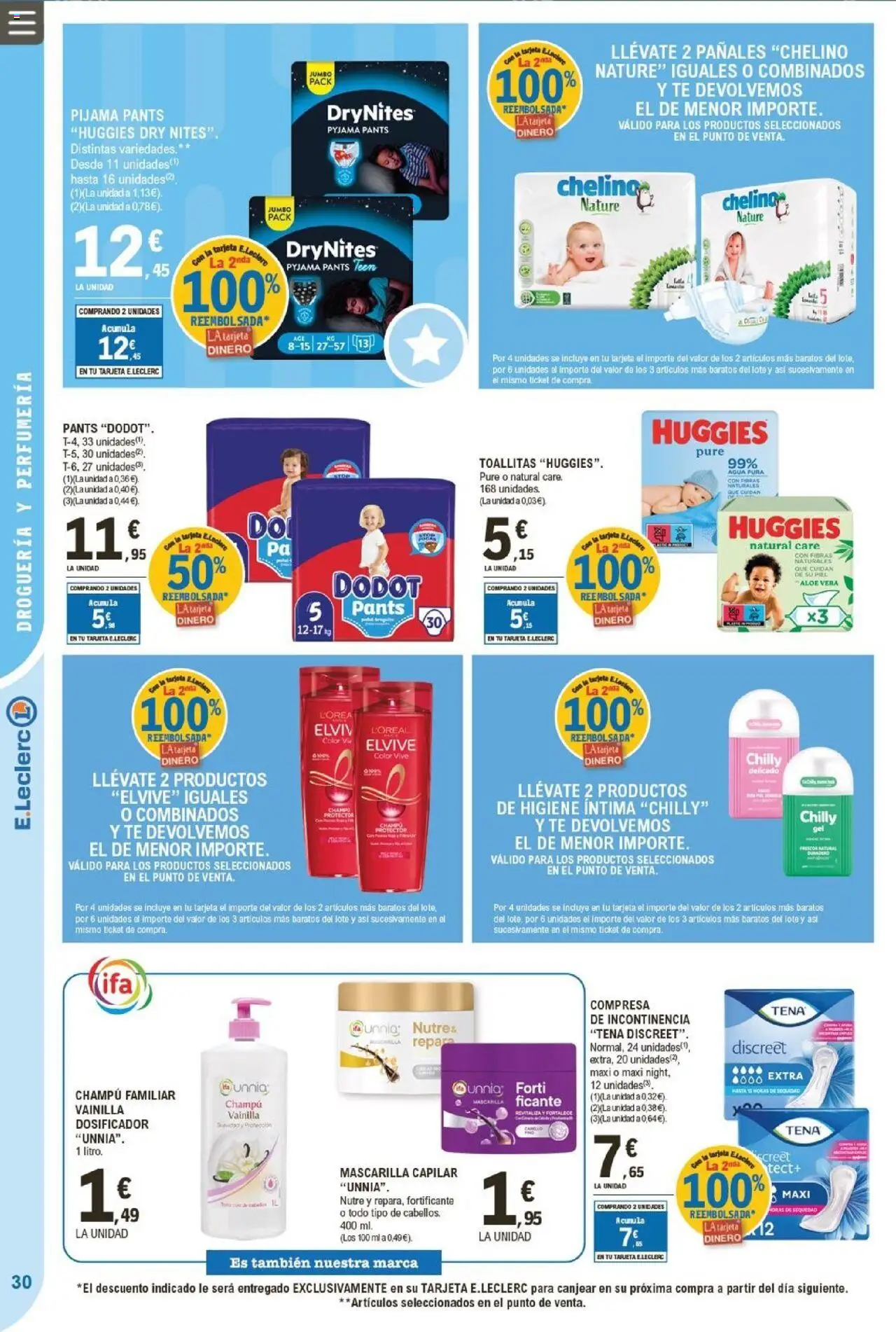 E.Leclerc folleto │ válido desde el 24.09.2025 | Página: 30 | Productos: Champú, Βαλσάμικο ξύδι, Pijama, Té