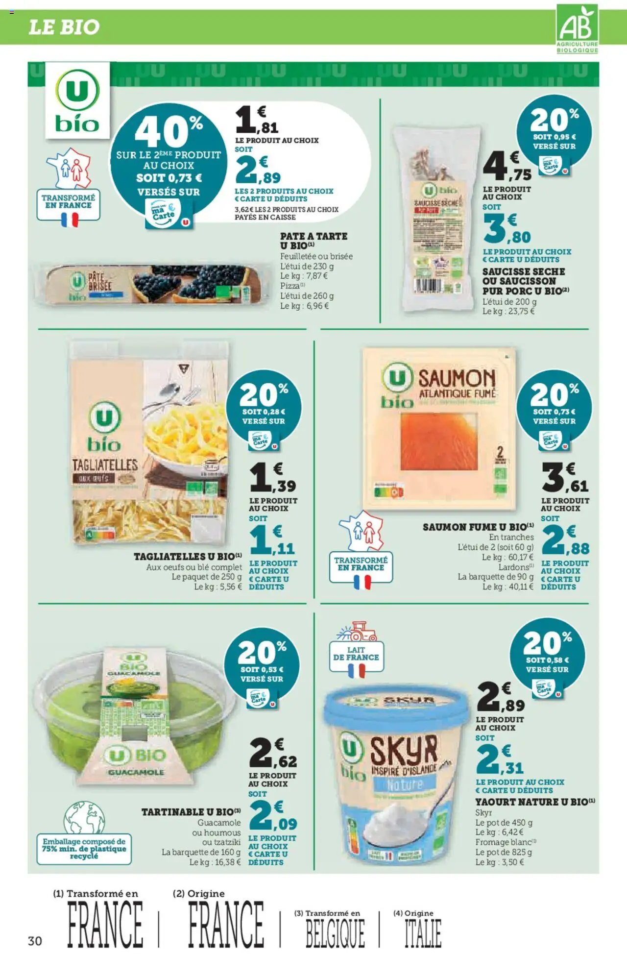  | Page: 30 | Produits: Saucisson, Yaourt, Pizza, Porc