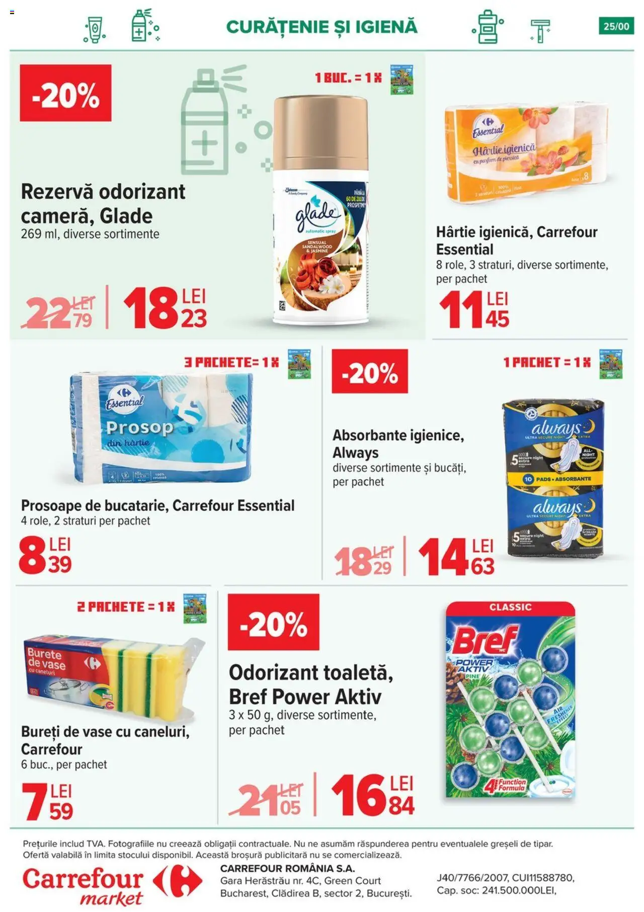 Noul catalog Carrefour – valabil de la 17.09.2025 | Pagină: 25 | Produse: Piersică, Burete, Absorbante