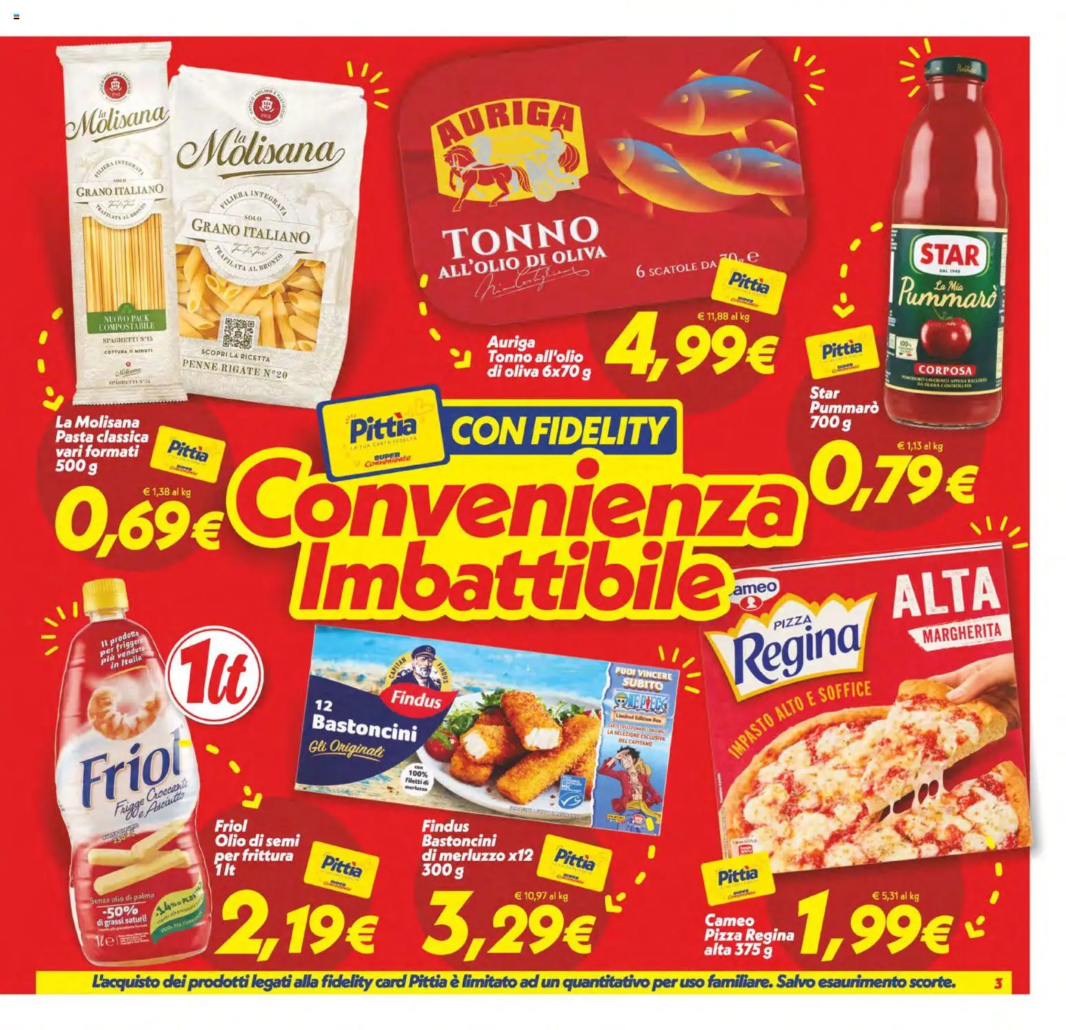 Volantino SuperConveniente del 06.03.2026 | Pagina: 3 | Prodotti: Pizza, Olio, Pasta, Terra