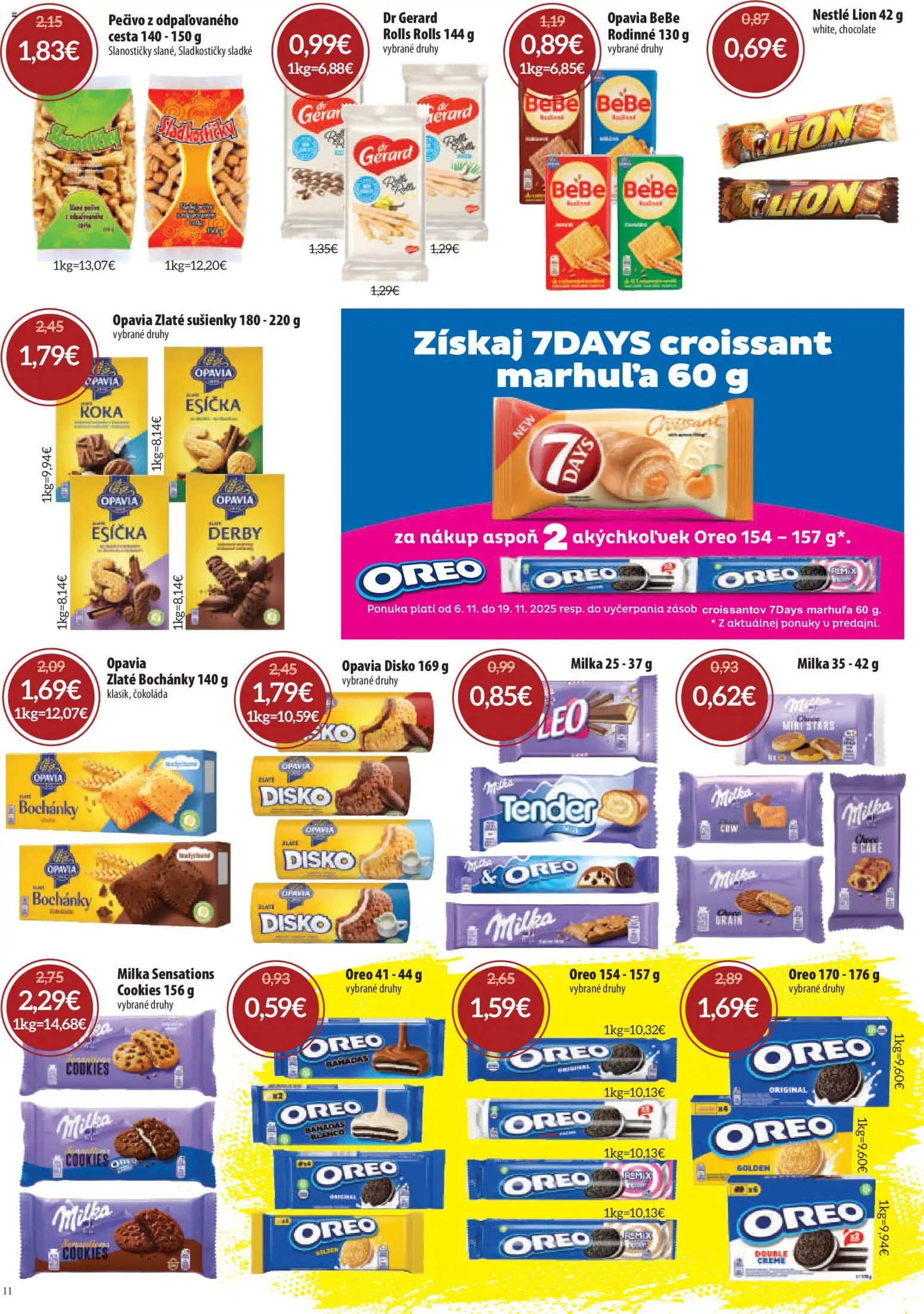 Nové Nitrazdroj akcie – leták je platný od 06.11.2025 | Strana: 11 | Produkty: Croissant, Čokoláda, Milka