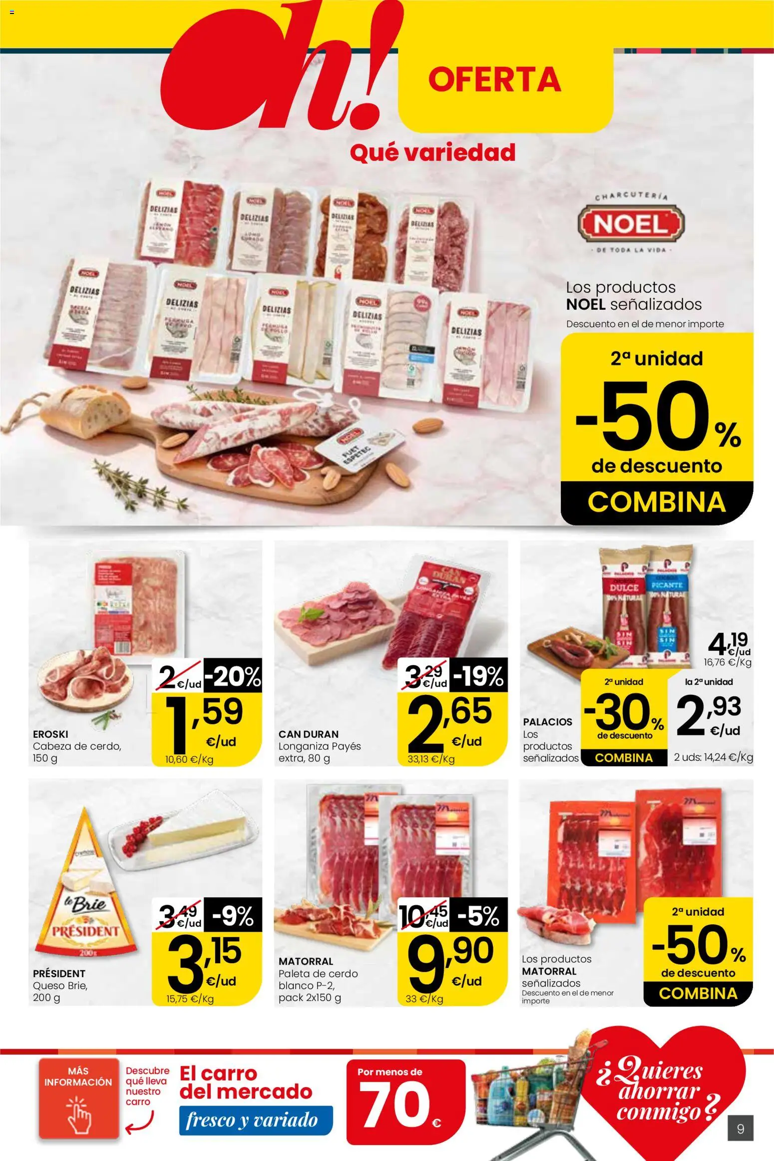 Eroski Quieres ahorrar conmigo │ válido desde el 16.04.2026 | Página: 9 | Productos: Queso, Cerdo, Longaniza