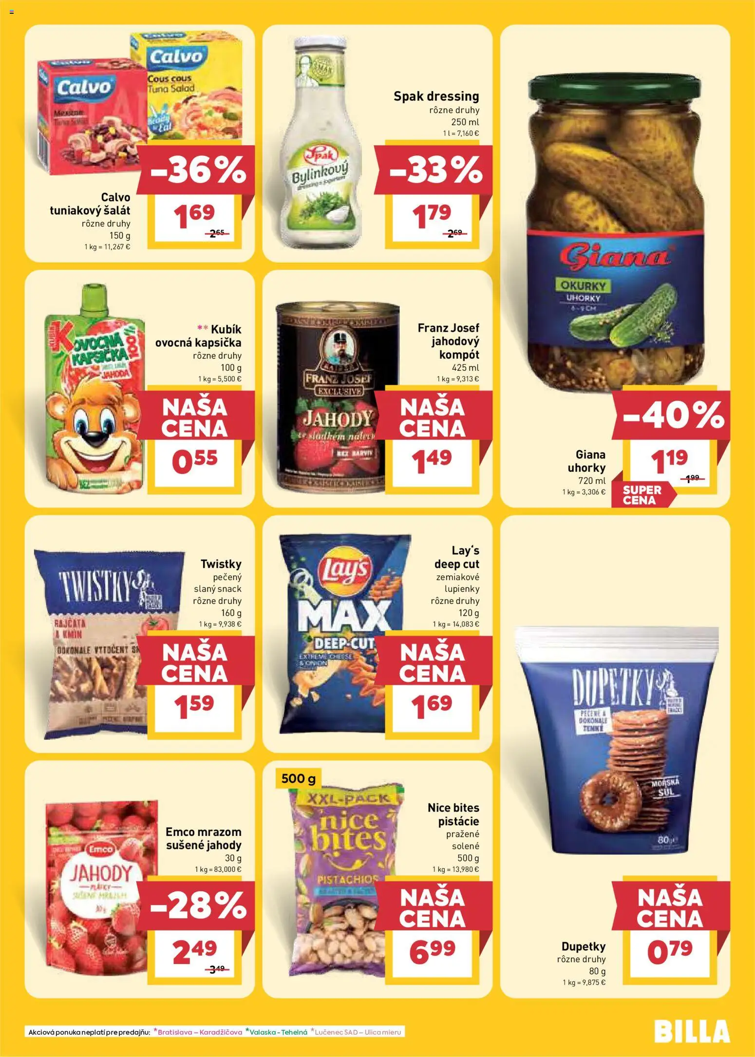 Nové Billa akcie – leták je platný od 15.04.2026 | Strana: 15 | Produkty: Jahody, Šalát, Pistácie, Uhorky