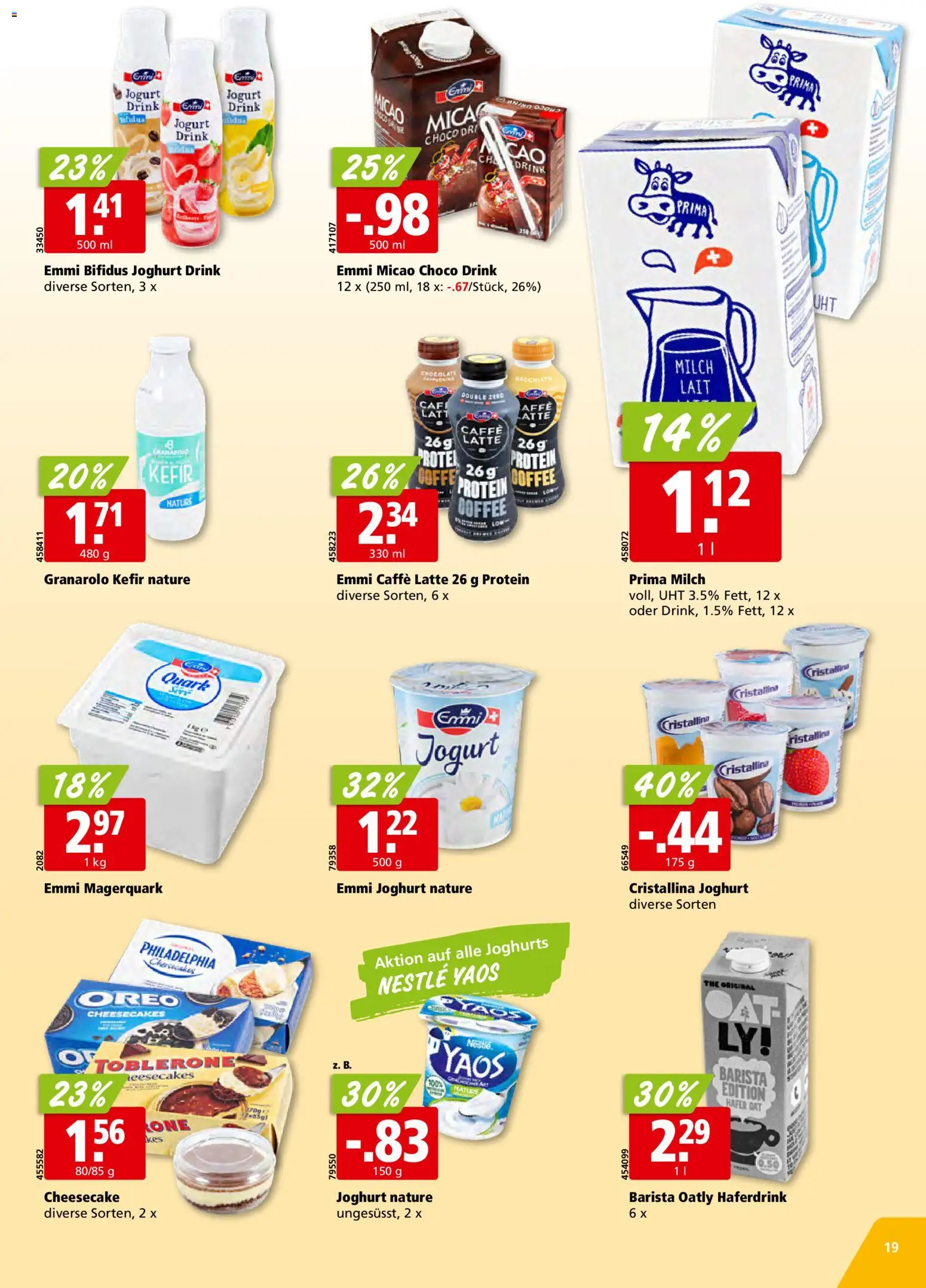 Aligro Aktionen Schlieren, Gossau SG, Frauenfeld, Rapperswil-Jona, Sargans, Bern, Brüttisellen, Pratteln, Emmen, Spreitenbach – gültig ab 15.12.2025 | Seite: 19 | Produkte: Kefir, Quark, Milch, Joghurt