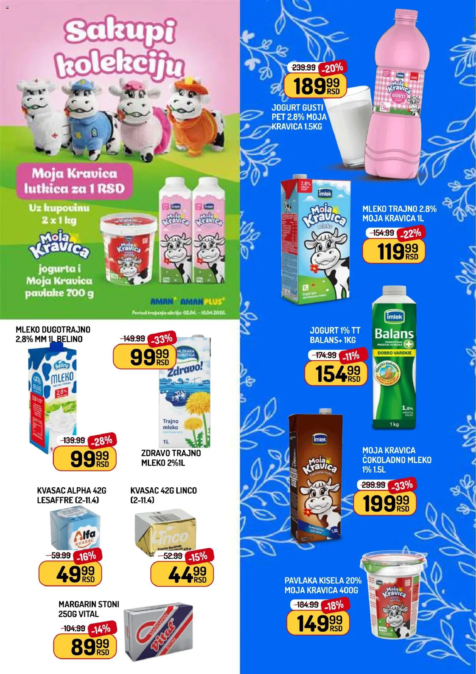 Aman katalog - važi od 02.04.2026 | Strana: 8 | Proizvode: Kvasac, Moja kravica, Jogurt, Pavlaka