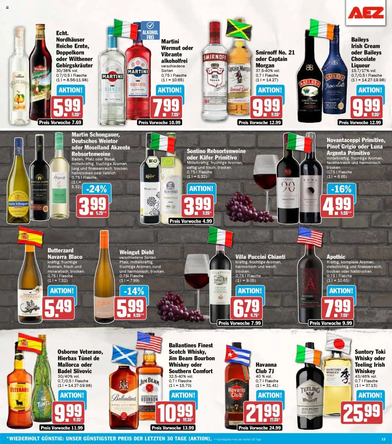 AEZ Prospekt 	 – gültig ab 20.10.2025 | Seite: 13 | Produkte: Jim beam, Smirnoff, Southern comfort, Wodka
