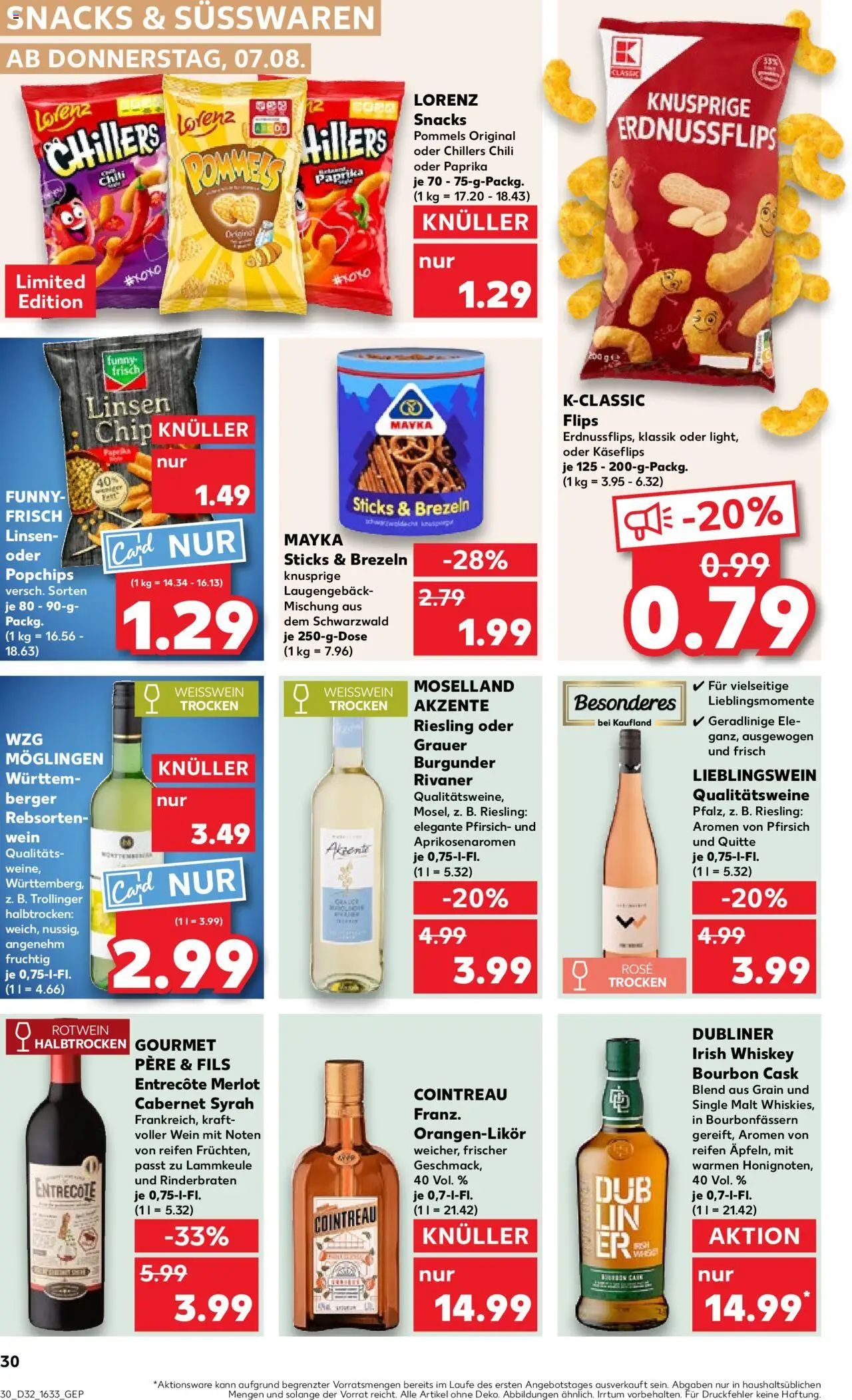 Kaufland prospekt Speyer	 - gültig ab dem 07.08.2025 | Seite: 30 | Produkte: Entrecote, Pfirsich, Wein, Bourbon