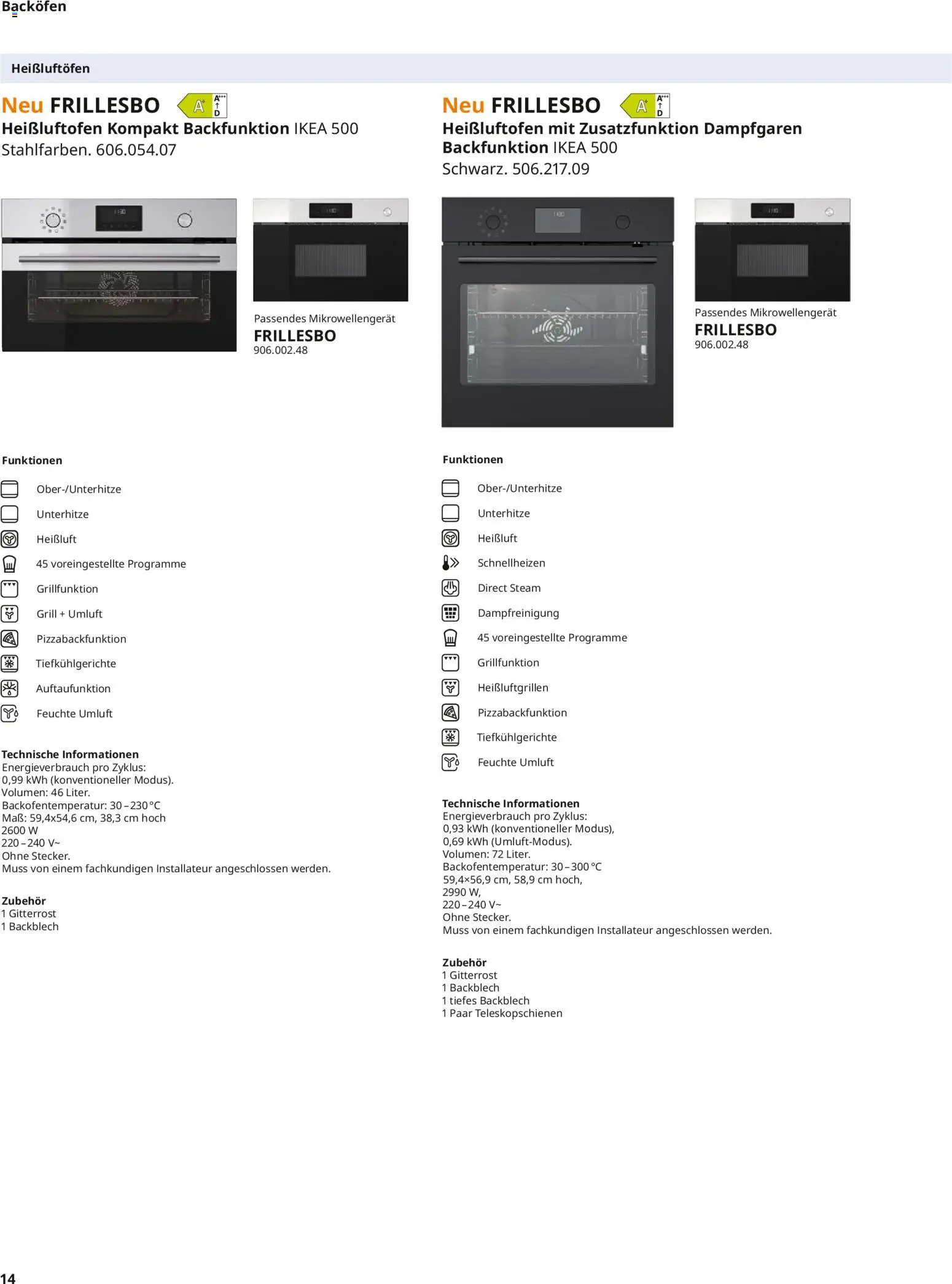 Ikea Elektrogeräte – gültig ab 10.04.2026 | Seite: 14 | Produkte: Grill, Backofen