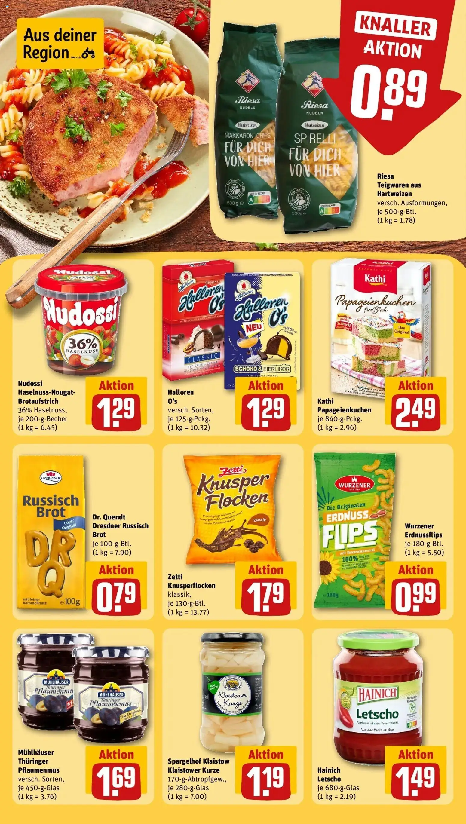Rewe Prospekt Suhl / Döllberg	 – gültig ab 12.04.2026 | Seite: 18 | Produkte: Sonnenblumenol, Pasta, Nudeln, Flocken