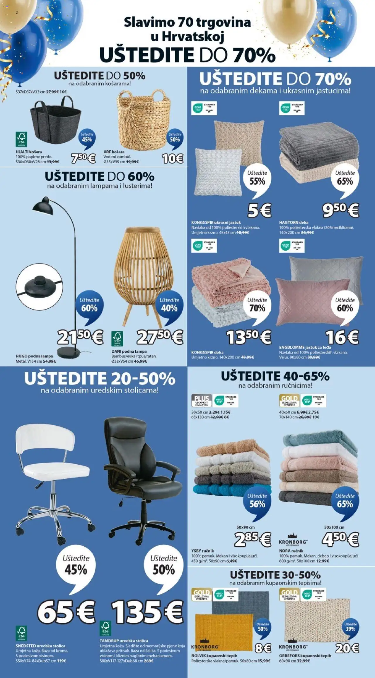 JYSK katalog | vrijedi od 15.10.2025 | Stranica: 2 | Proizvodi: Jastuk, Ručnik, Uredska stolica, Deka