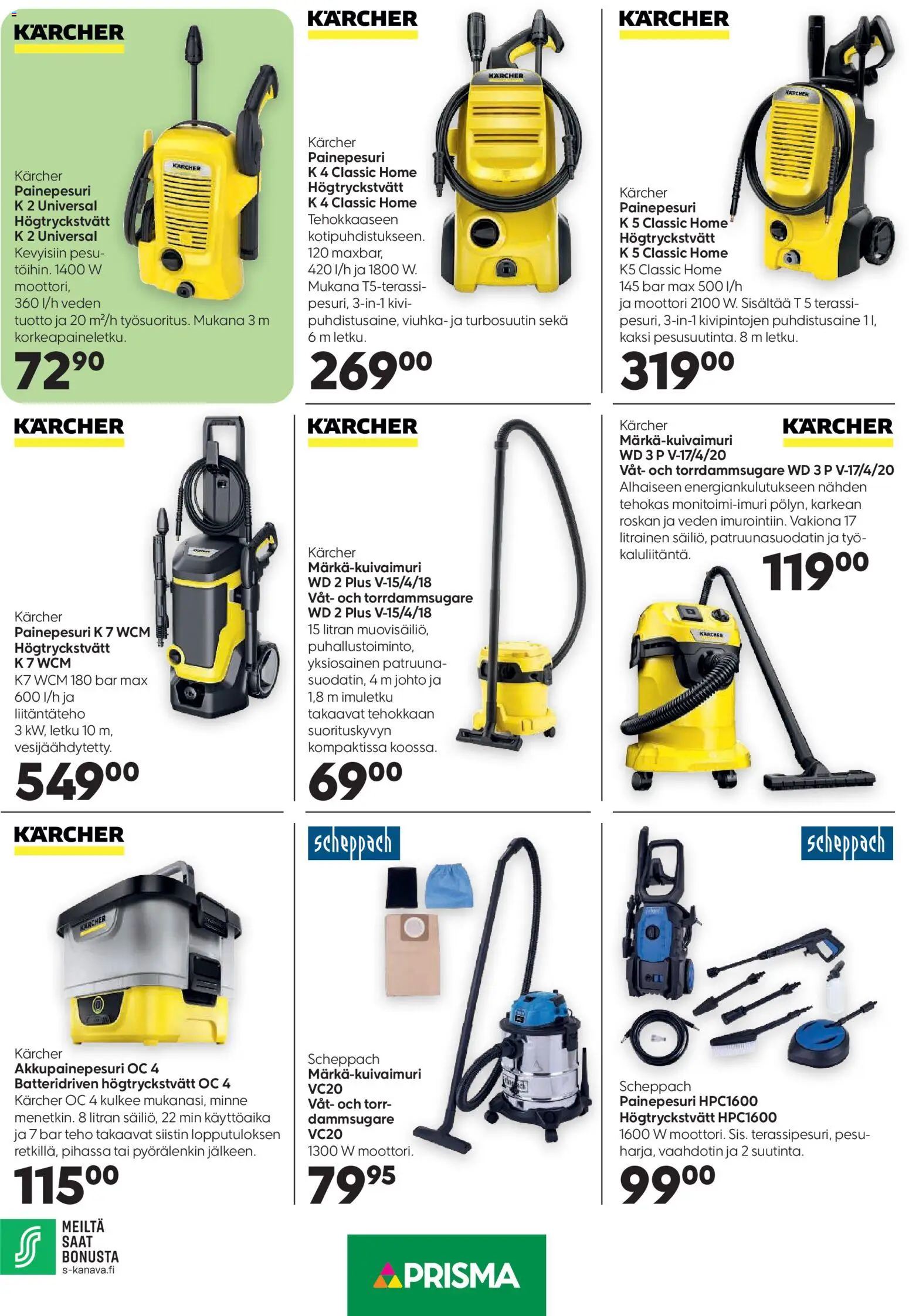 Prisma Kaikkea kotiin ja puutarhaan – voimassa 30.03.2026 alkaen | Sivu: 8 | Tuotteet: Letku, Painepesuri, Puhdistusaine