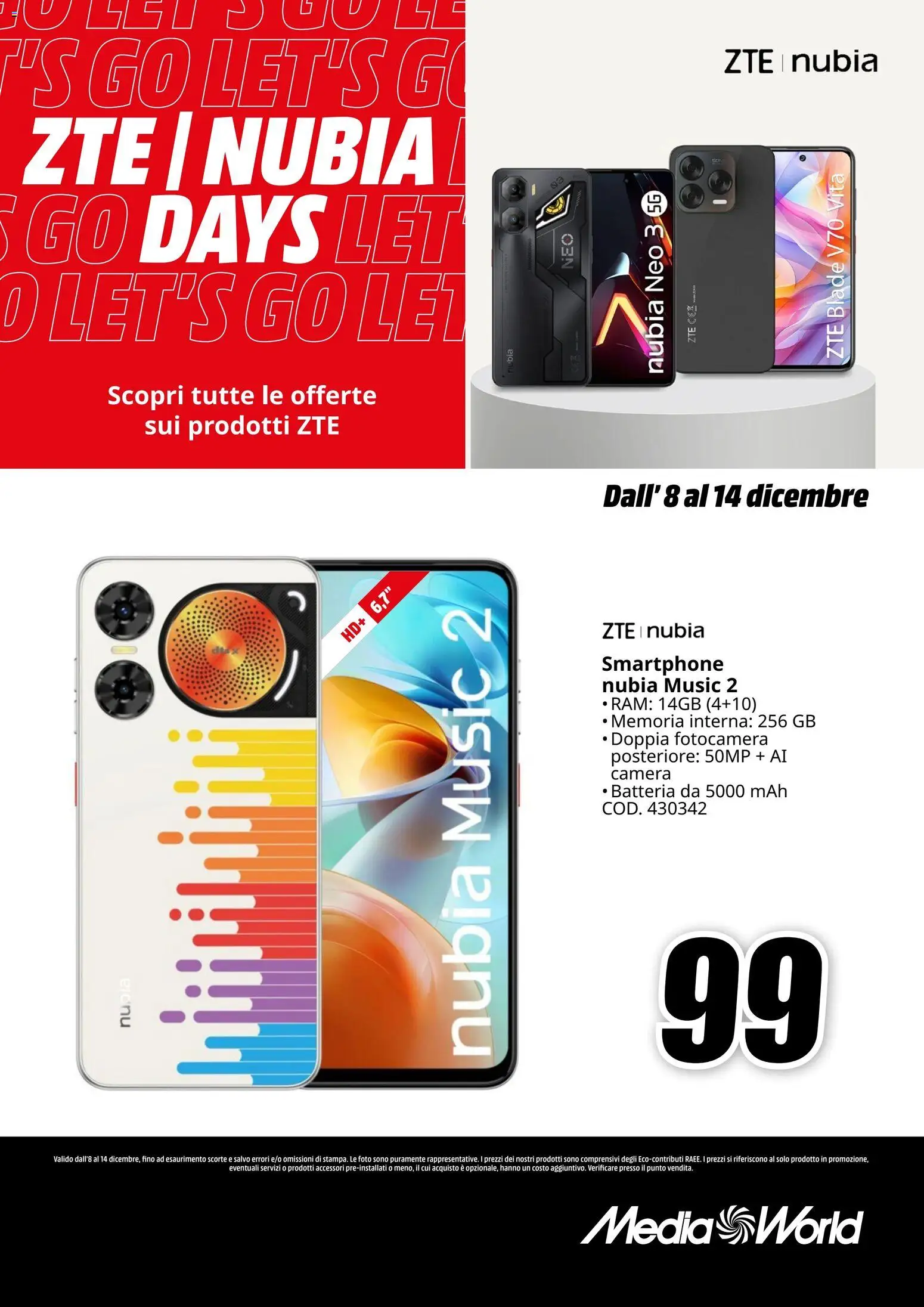 Volantino Media World del 08.12.2025 | Pagina: 4 | Prodotti: Smartphone, Fotocamera, Batteria