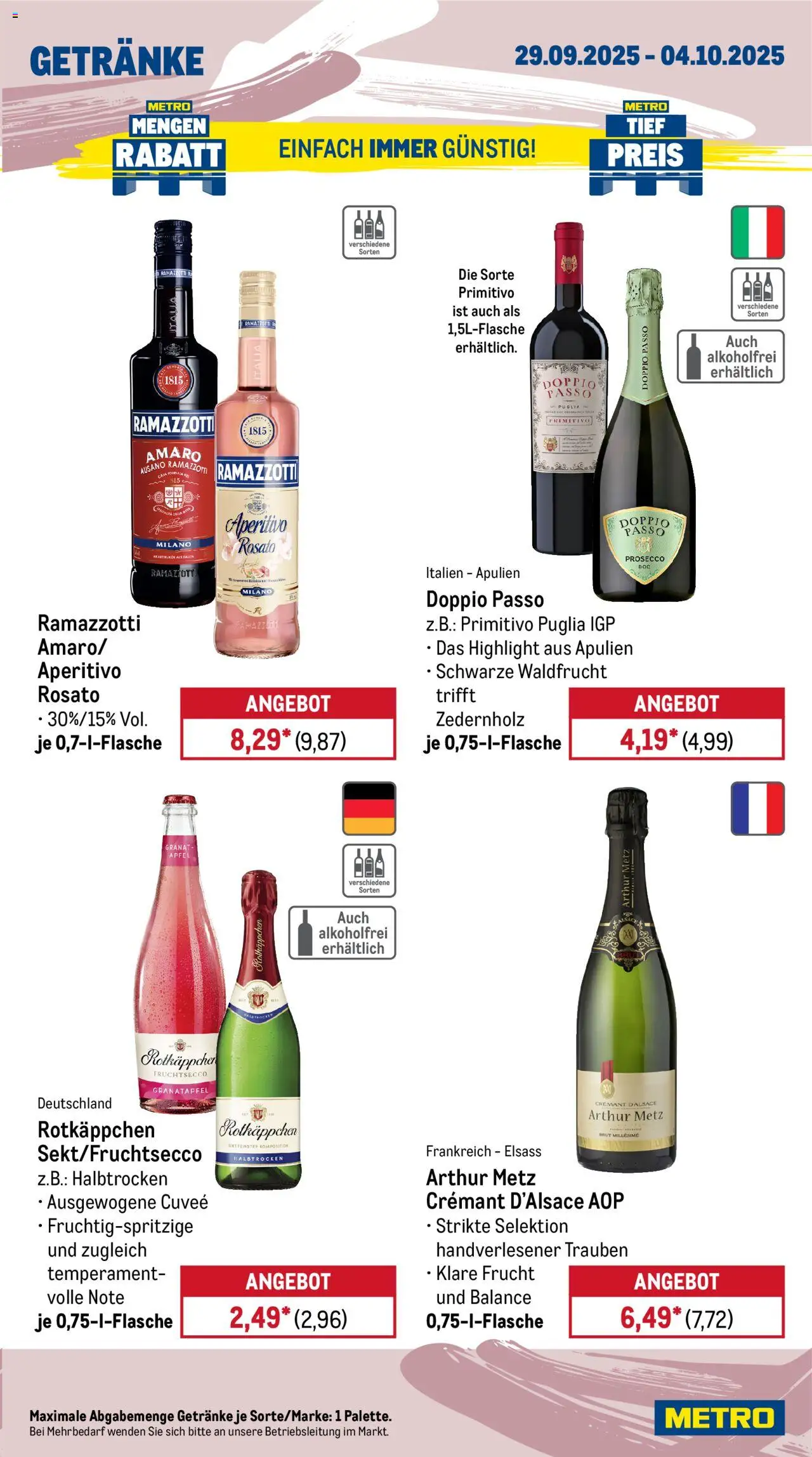 Metro Prospekt 	 – gültig ab 29.09.2025 | Seite: 15 | Produkte: Granatapfel, Äpfel, Rotkäppchen, Ramazzotti