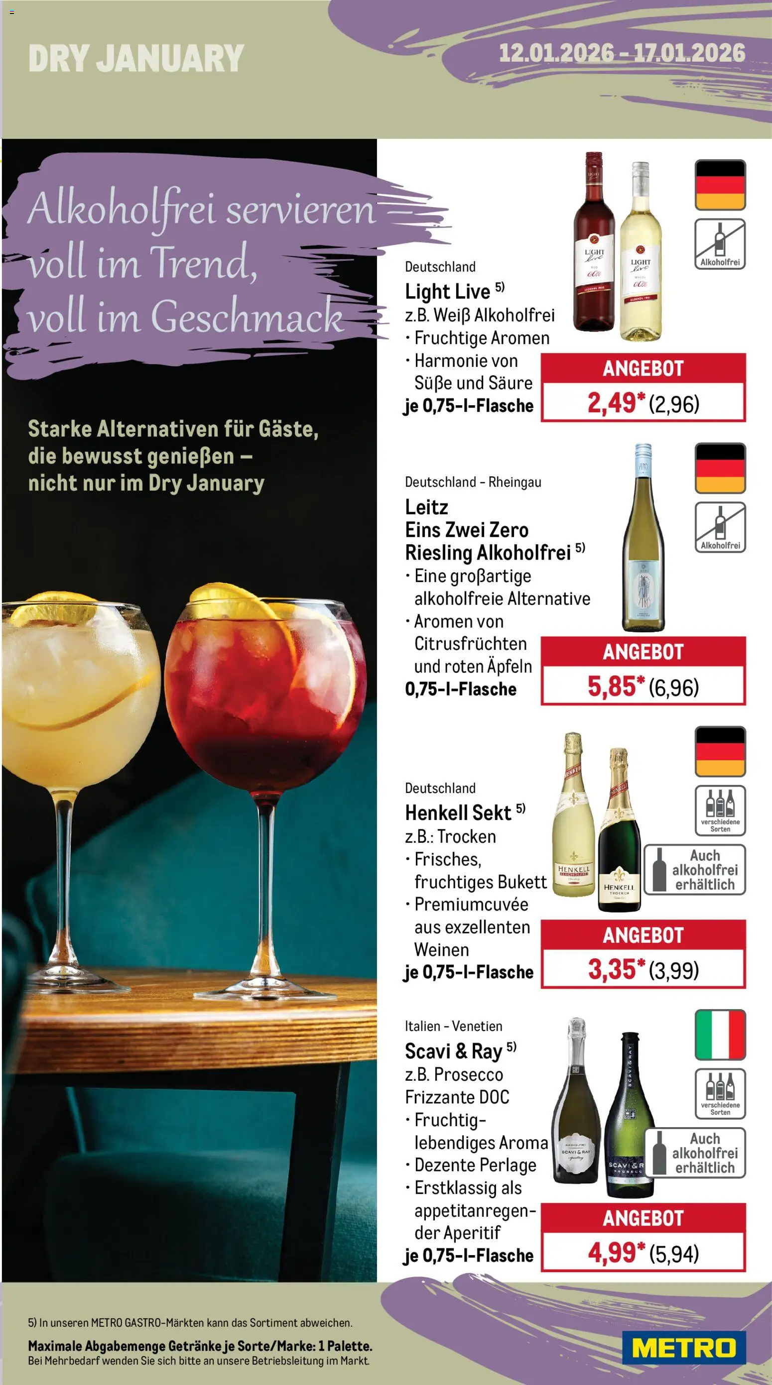 Metro  Wochen-Angebote Gastro – gültig ab 12.01.2026 | Seite: 15 | Produkte: Sekt, Prosecco