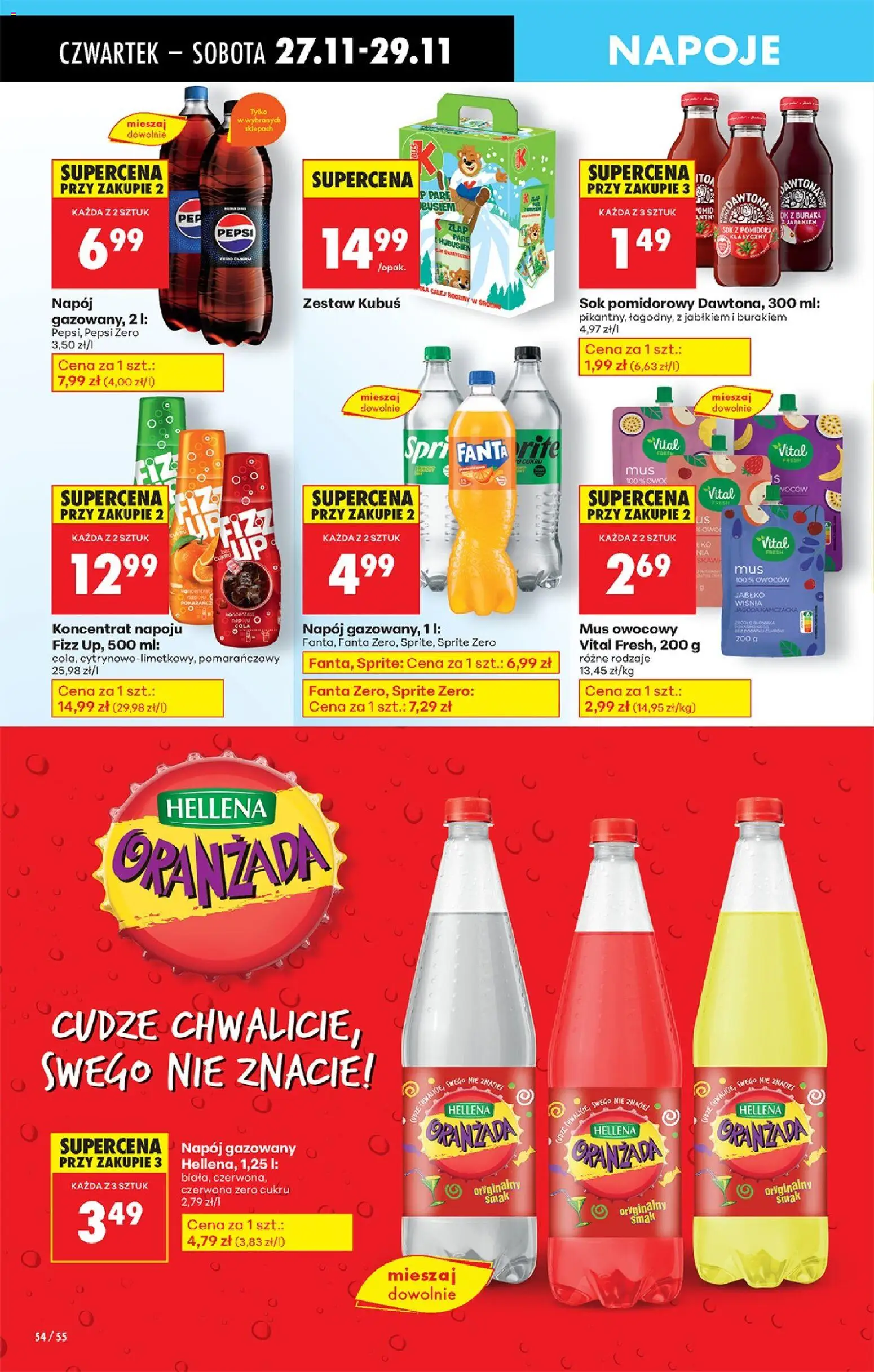 Biedronka Black Friday od 27.11.2025 | Strona: 70 | Produkty: Napoje, Pepsi, Sprite, Sok