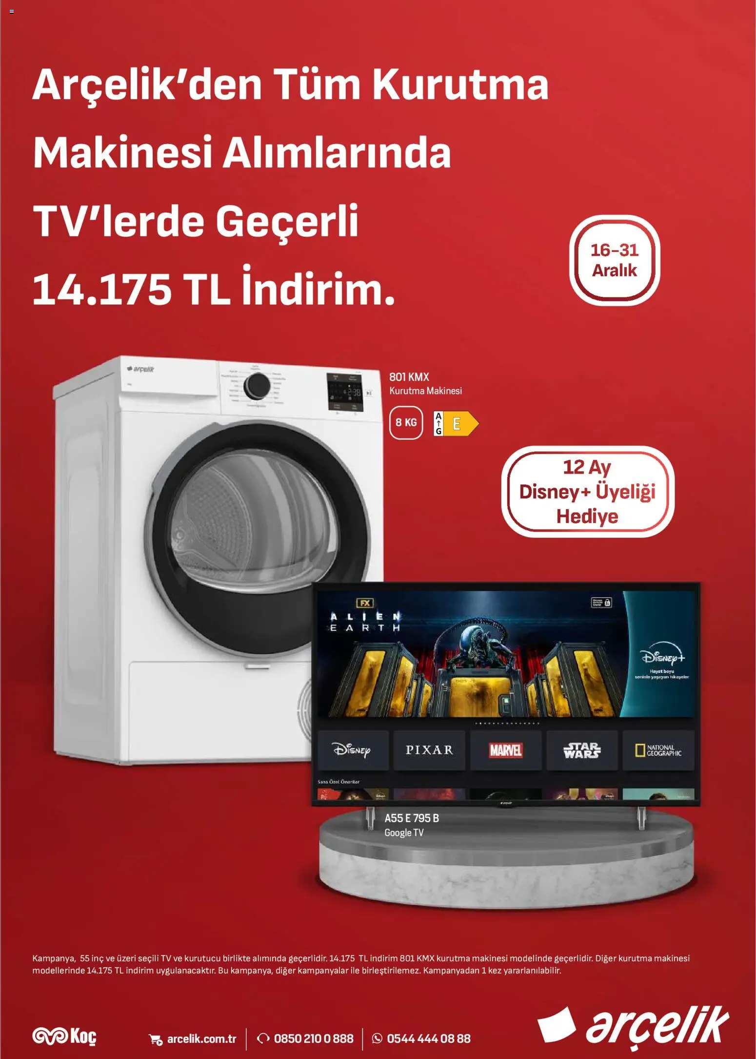 Arçelik Katalog - 16.12.2025 tarihinden itibaren geçerlidir | Sayfa: 92 | Ürünler: Kurutma makinesi, TV, Kurutucu