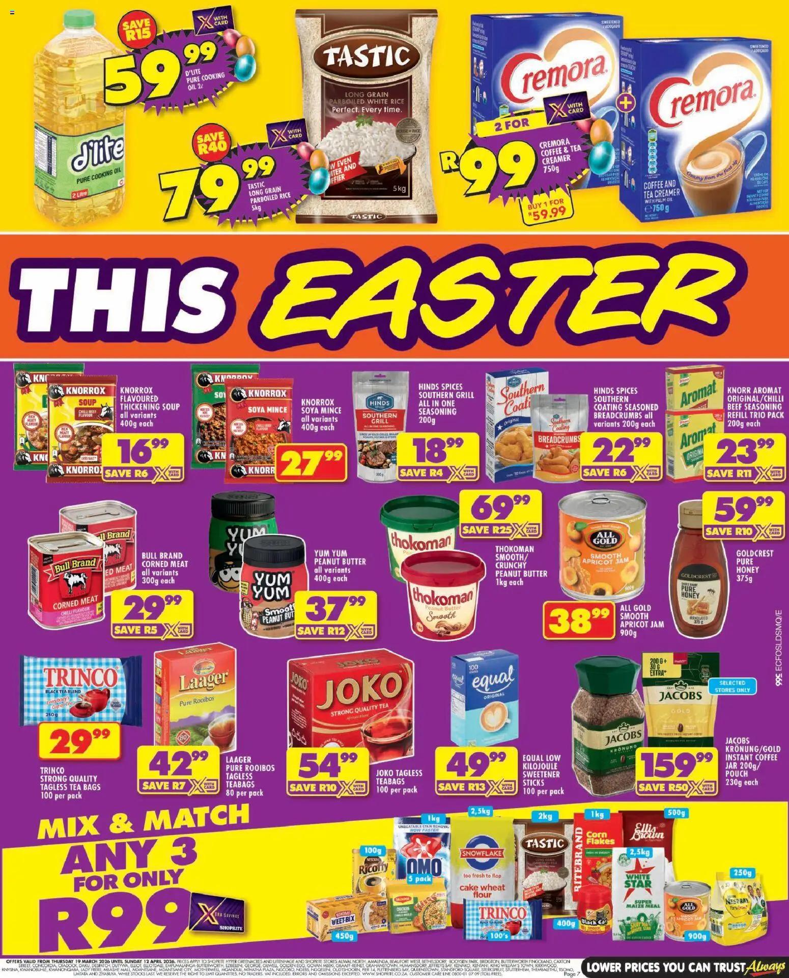 New Shoprite catalogue – valid from 19.03.2026 | Page: 7 | Products: Flour, Grill, Coffee, Rice