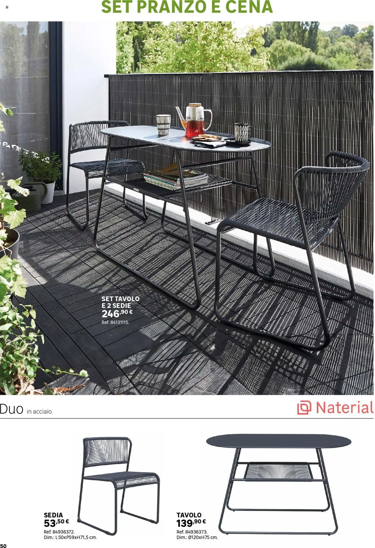 Volantino Leroy Merlin del 02.06.2025 | Pagina: 50 | Prodotti: Tavolo, Sedia
