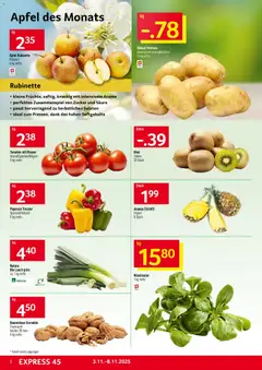 Prodega Aktionen ab 03.11.2025 gültig | Seite: 2 | Produkte: Äpfel, Tomaten, Ananas, Kiwi