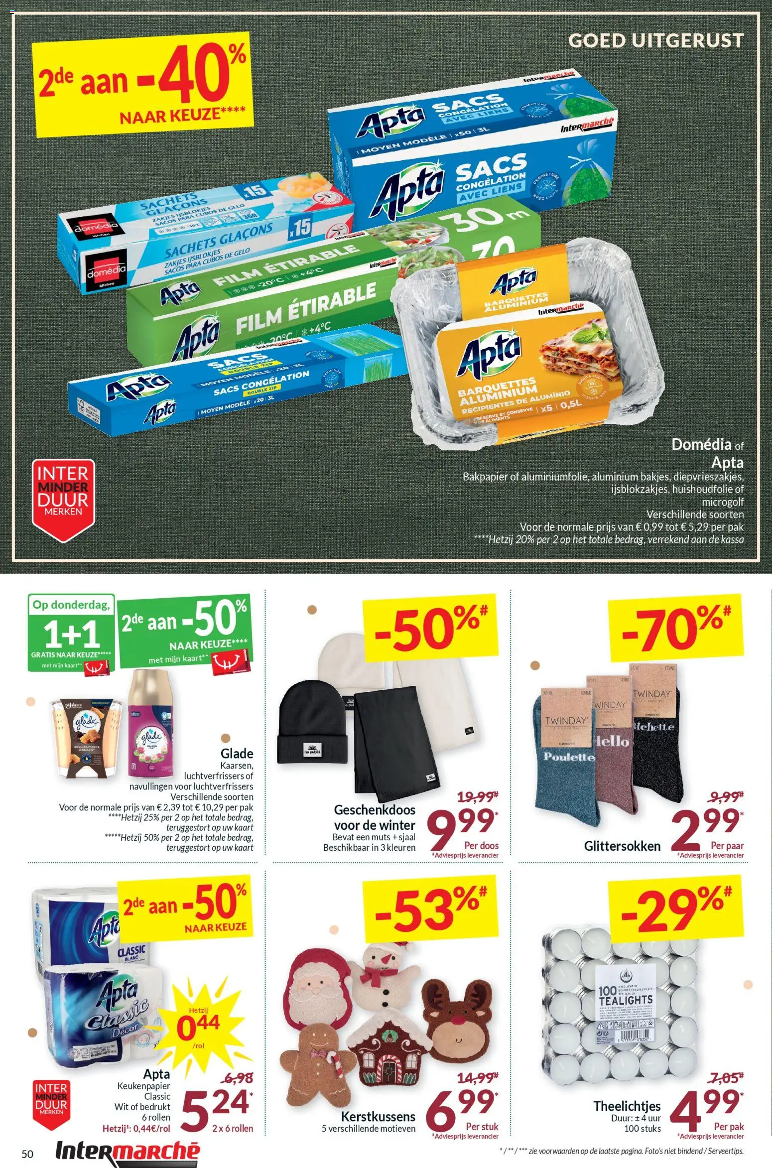 {H1} | Pagina: 50 | Producten: Sjaal, Kaart, Keukenpapier, Microgolf