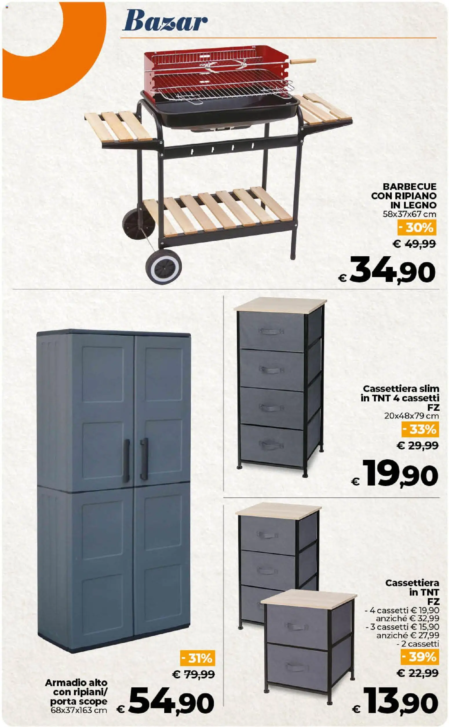 Volantino Ipercoop del 17.04.2026 | Pagina: 58 | Prodotti: Ripiano, Barbecue, Armadio, Cassettiera