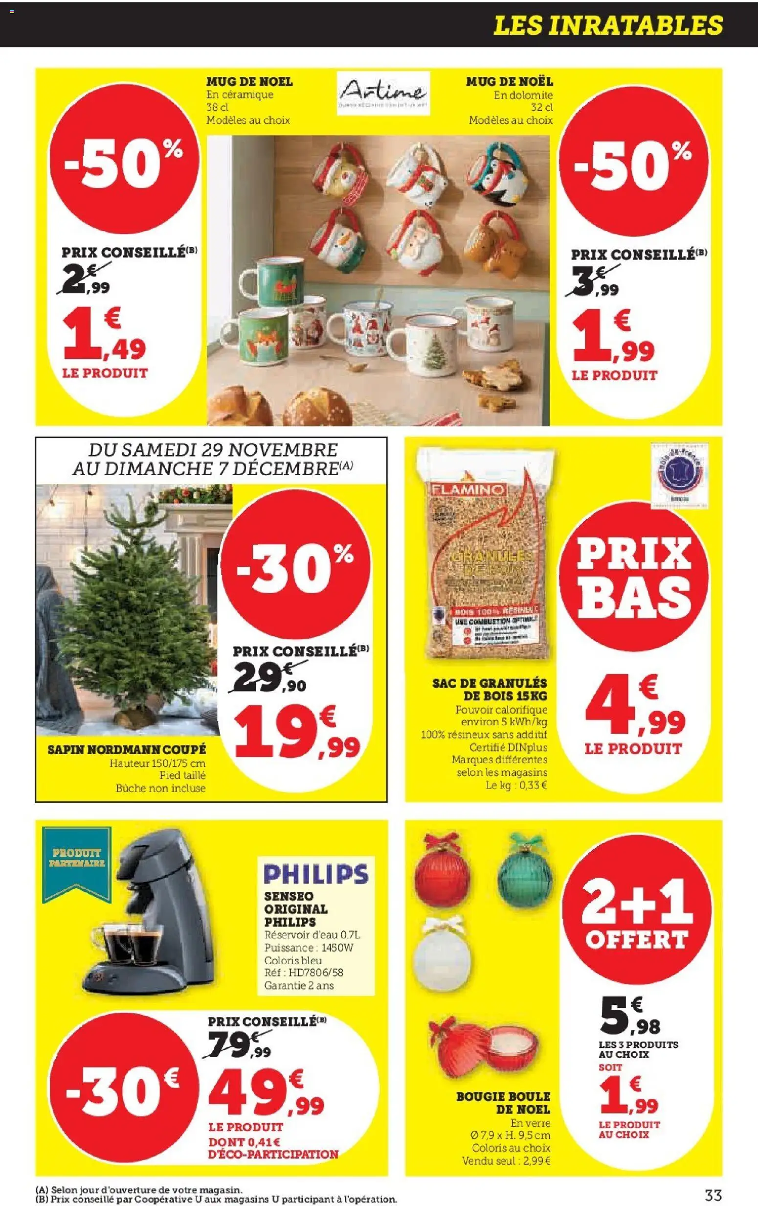 {H1} | Page: 33 | Produits: Sac, Senseo, Réservoir d'eau, Sapin nordmann