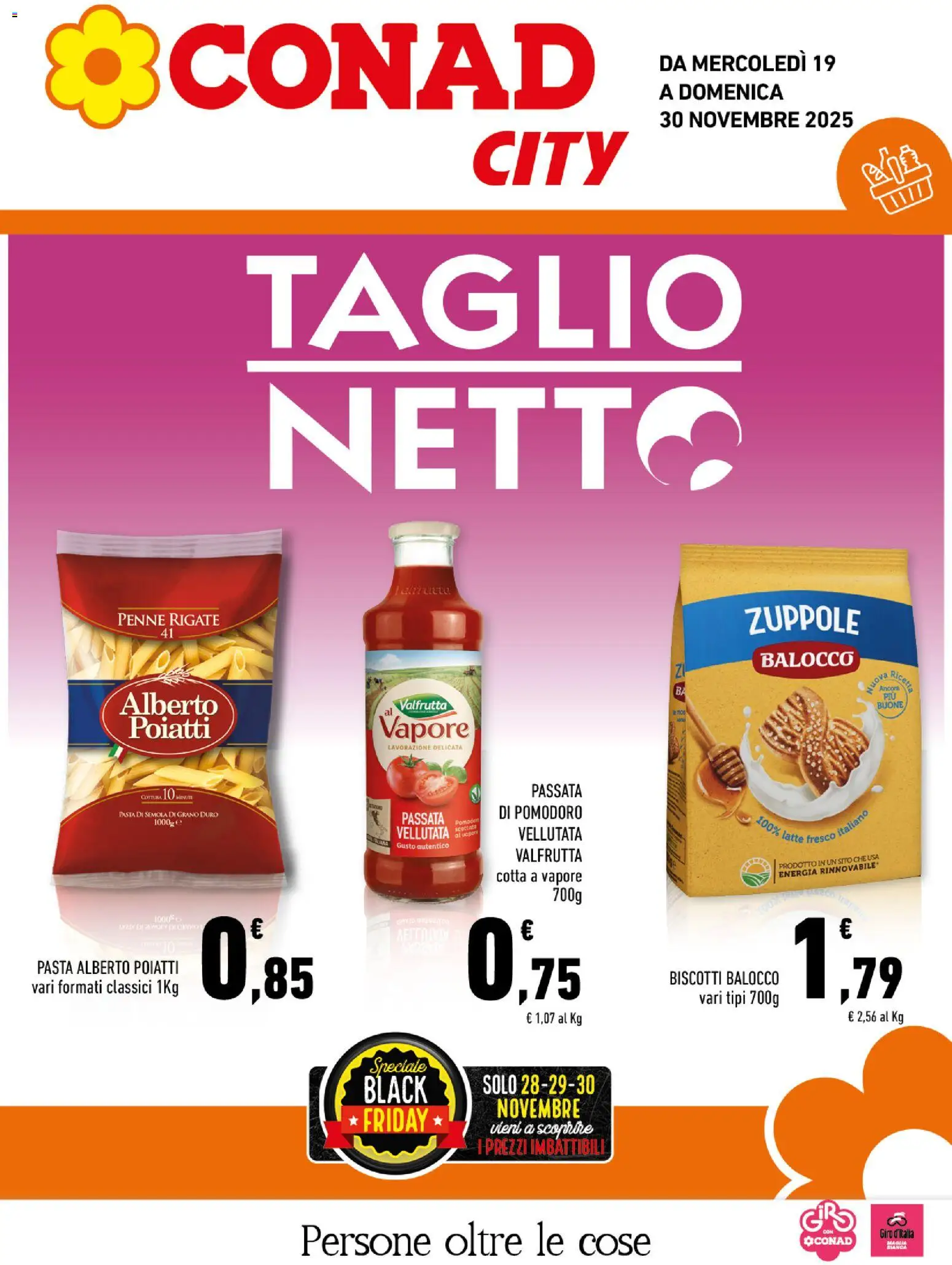 Volantino Conad del 19.11.2025 | Pagina: 1 | Prodotti: Latte, Pasta, Passata di pomodoro, Penne