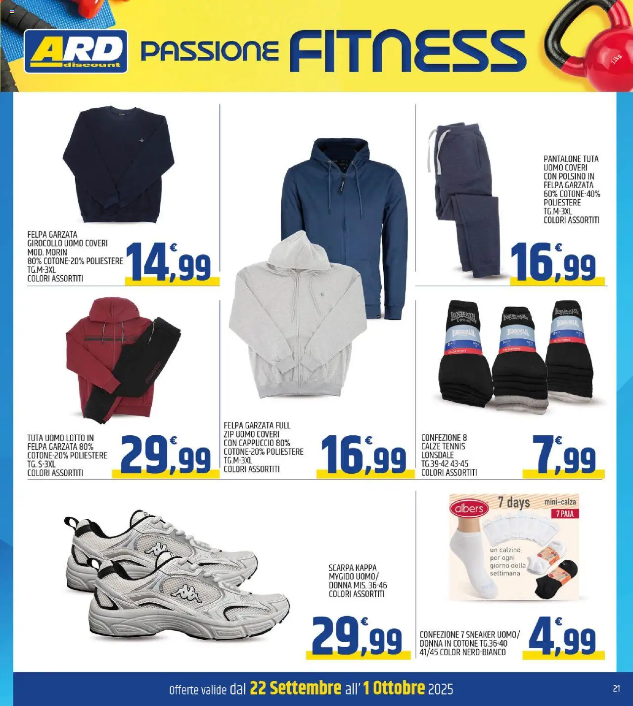 Volantino ARD Discount del 22.09.2025 | Pagina: 21 | Prodotti: Felpa, Cappuccio