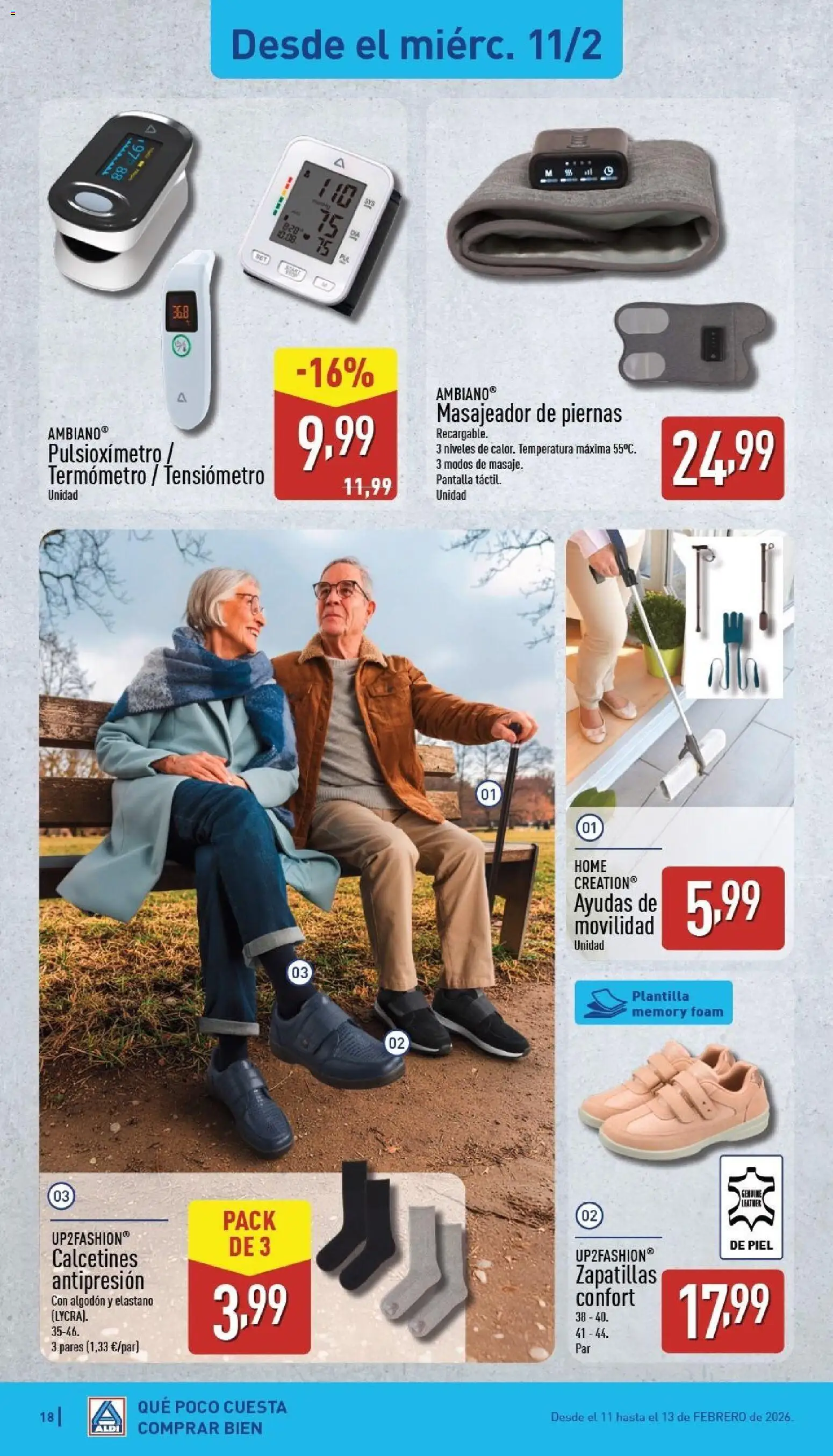 Aldi folleto Península │ válido desde el 09.02.2026 | Página: 18 | Productos: Zapatillas, Termómetro