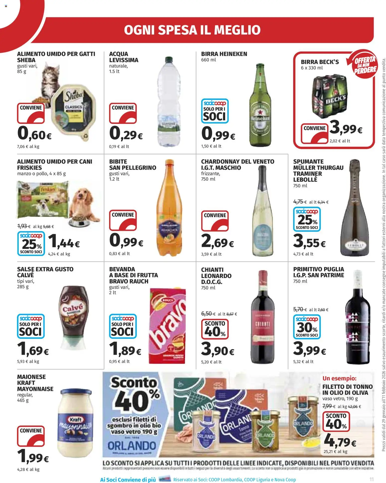 Volantino Ipercoop del 29.01.2026 | Pagina: 11 | Prodotti: Birra, Manzo, Maionese, Spumante