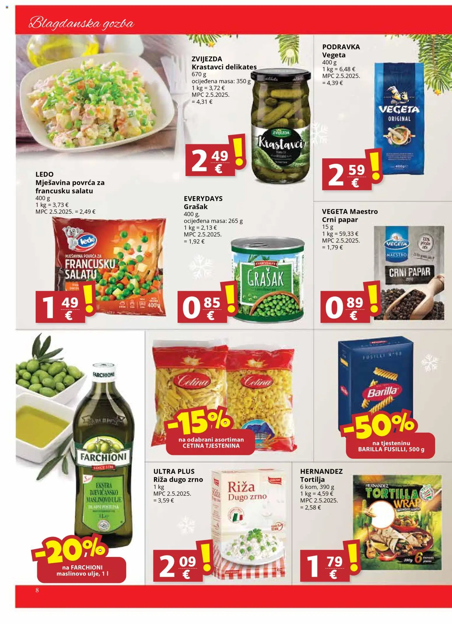 Ultra Gros katalog | vrijedi od 17.12.2025 | Stranica: 8 | Proizvodi: Tjestenina, Ledo, Papar, Grašak