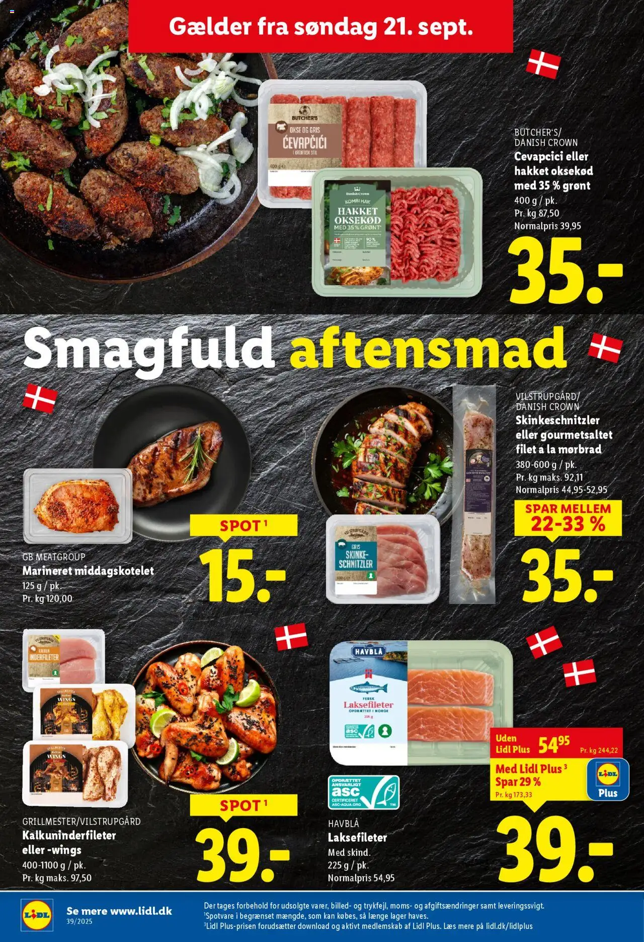 Lidl tilbudsavis – gyldig fra 21.09.2025 | Side: 3 | Produkter: Skinke, Oksekød, Kalkun, Søm