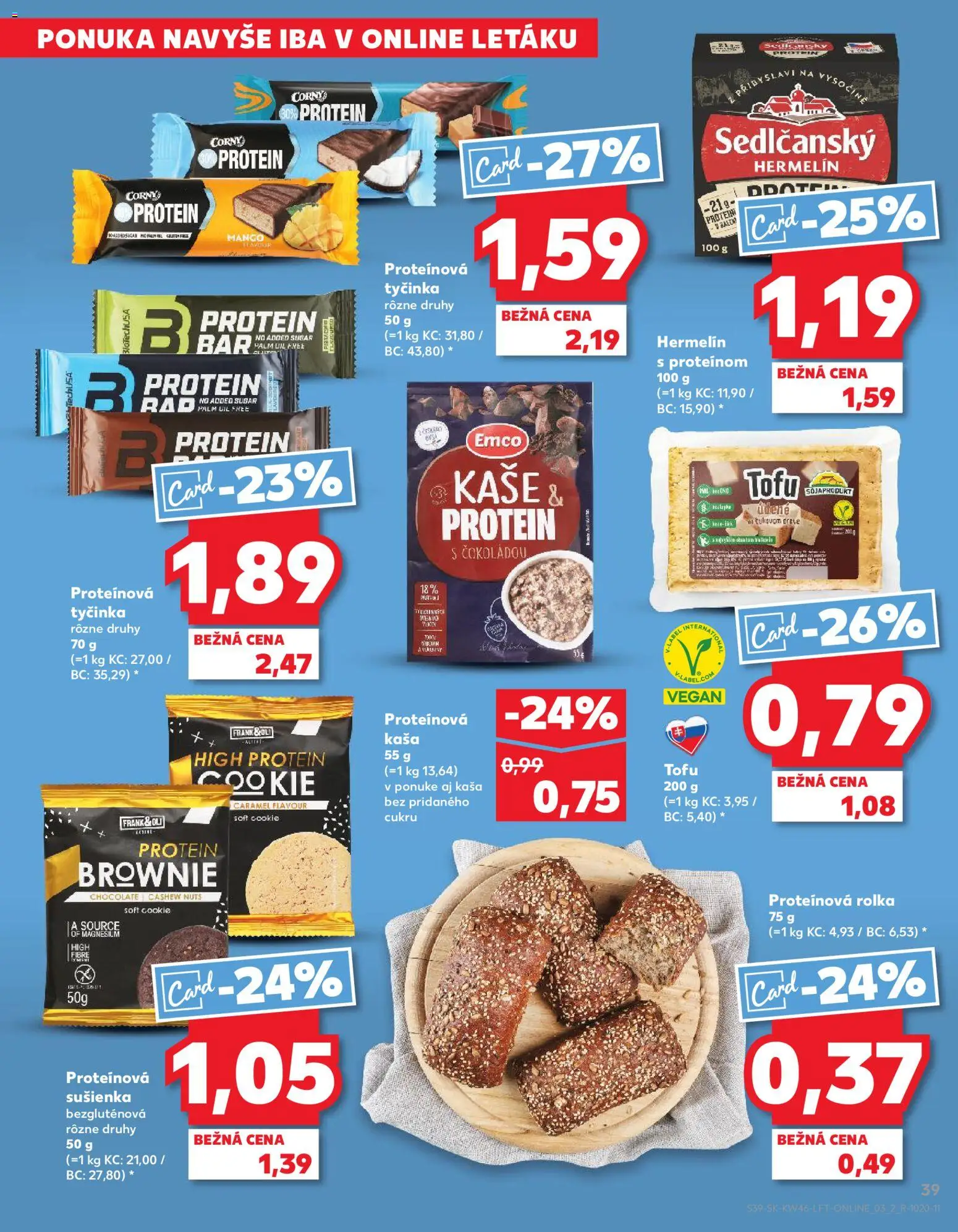 Kaufland SK akciós ujság - amely érvényes a következő dátumtól: 13.11.2025 | Oldal: 39 | Termékek: Tofu, Protein, Brownie, Mangó