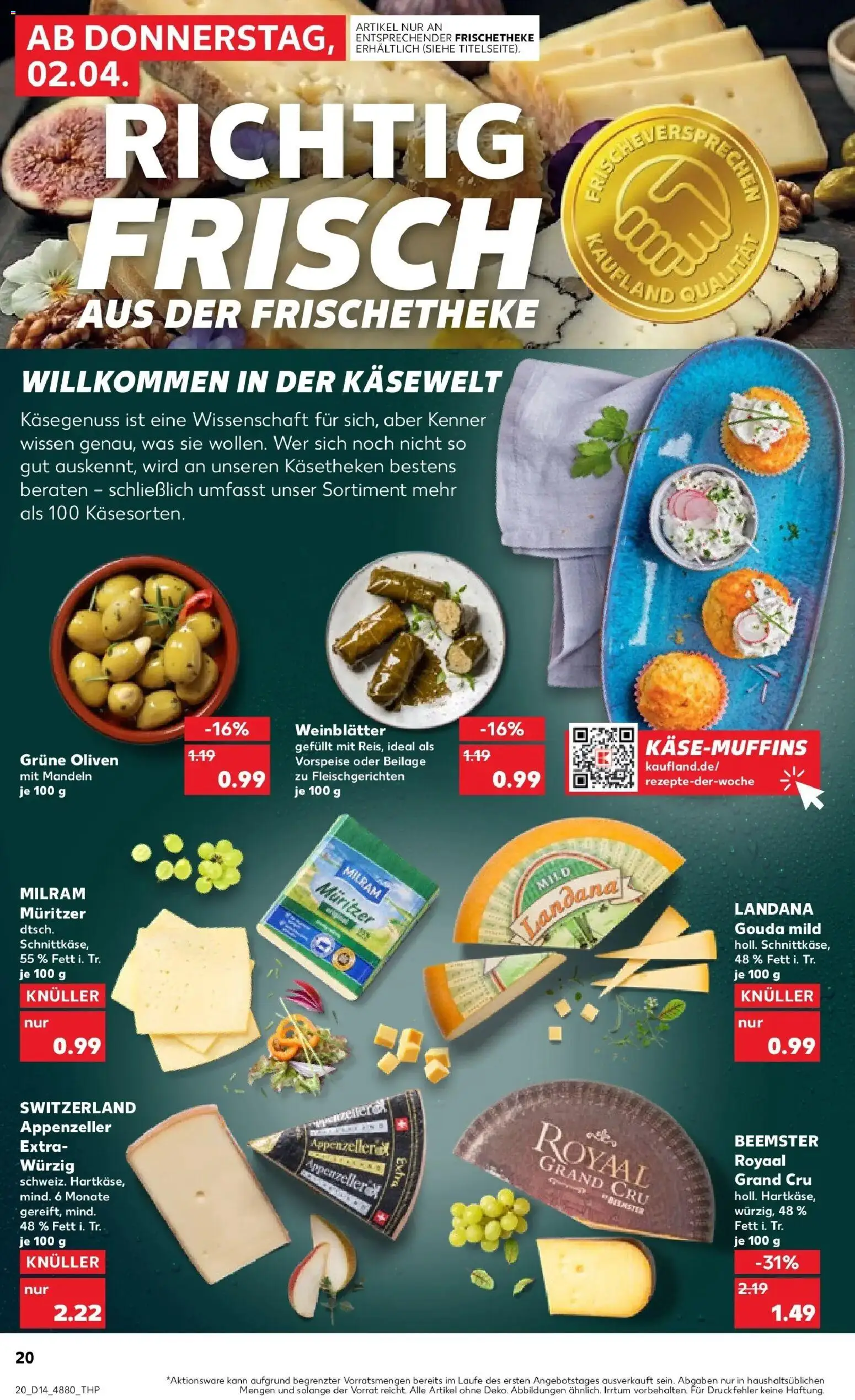 Kaufland Prospekt Andernach	 – gültig ab 30.03.2026 | Seite: 34 | Produkte: Gouda, Mandeln, Milram