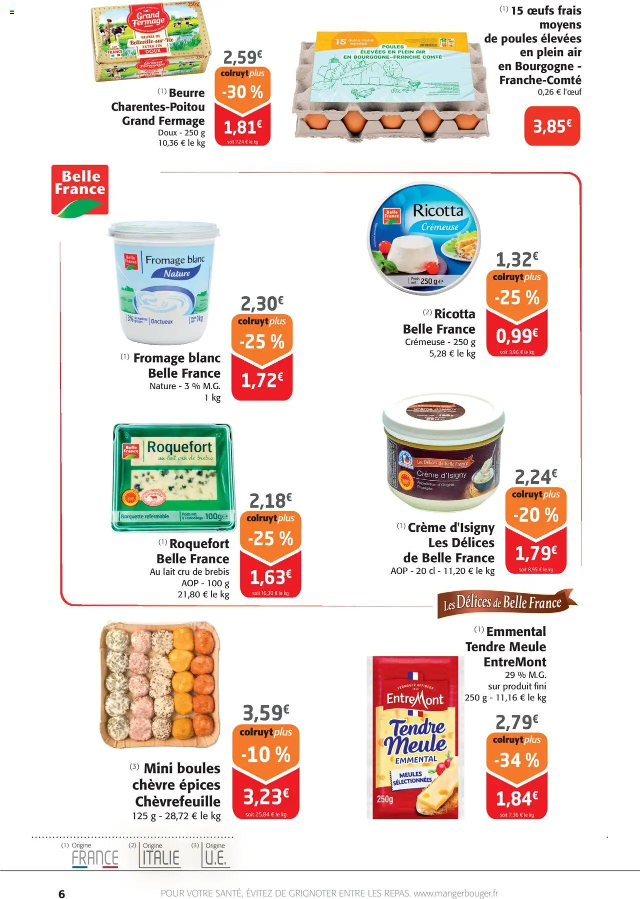  | Page: 6 | Produits: Emmental, Fromage blanc, Lait, Ricotta