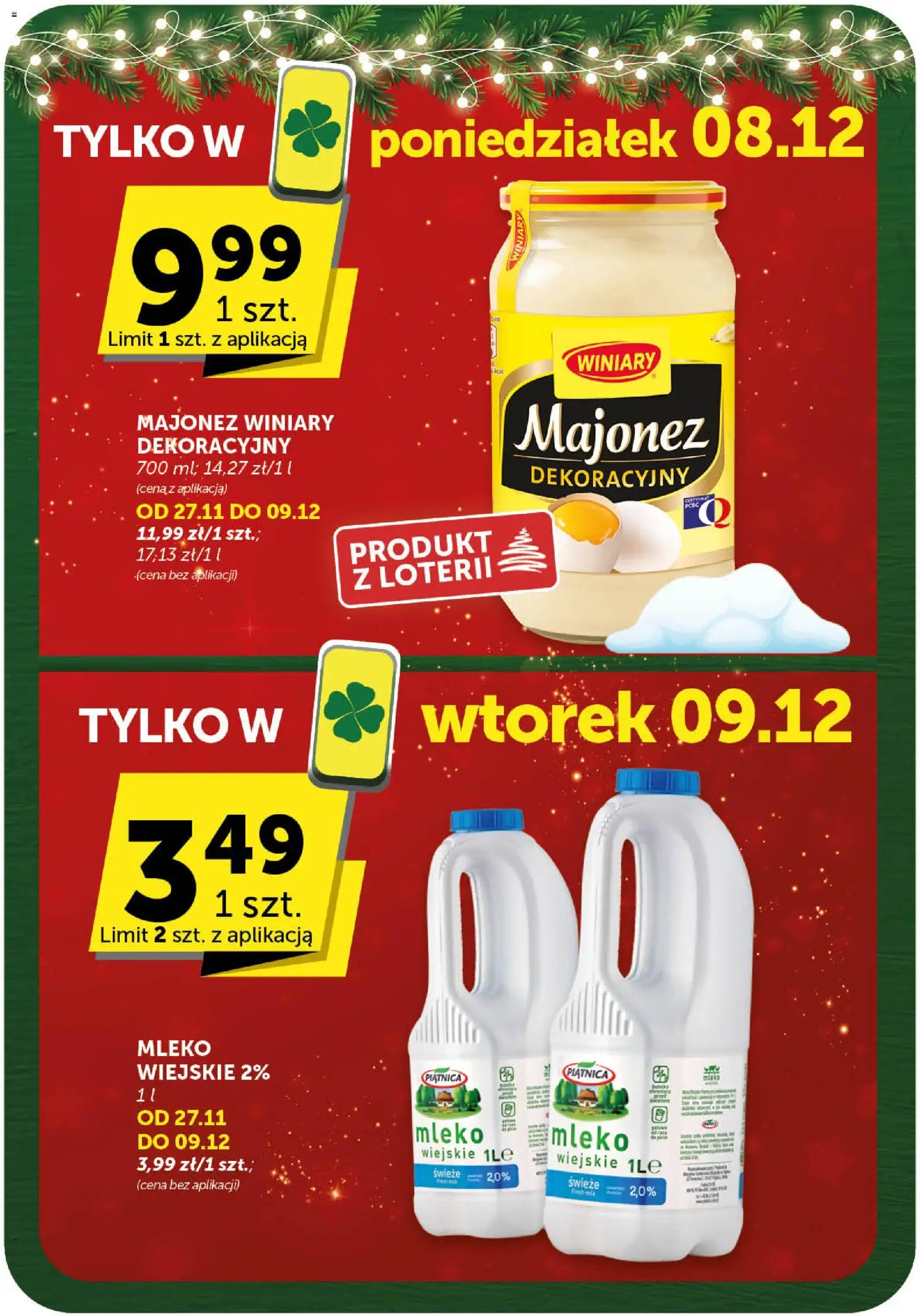 Groszek Gazetka - Minimarket od 27.11.2025 | Strona: 9 | Produkty: Majonez winiary, Mleko, Majonez