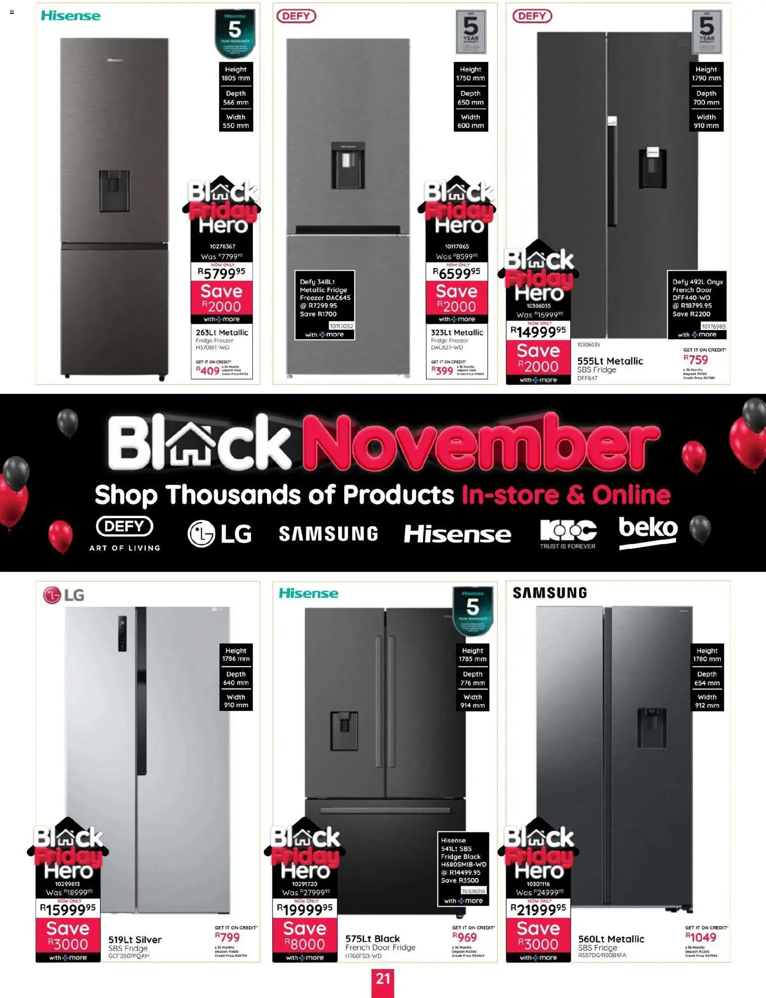 New Bradlows catalogue – valid from 10.11.2025 | Page: 21 | Products: Art, Freezer, Fridge