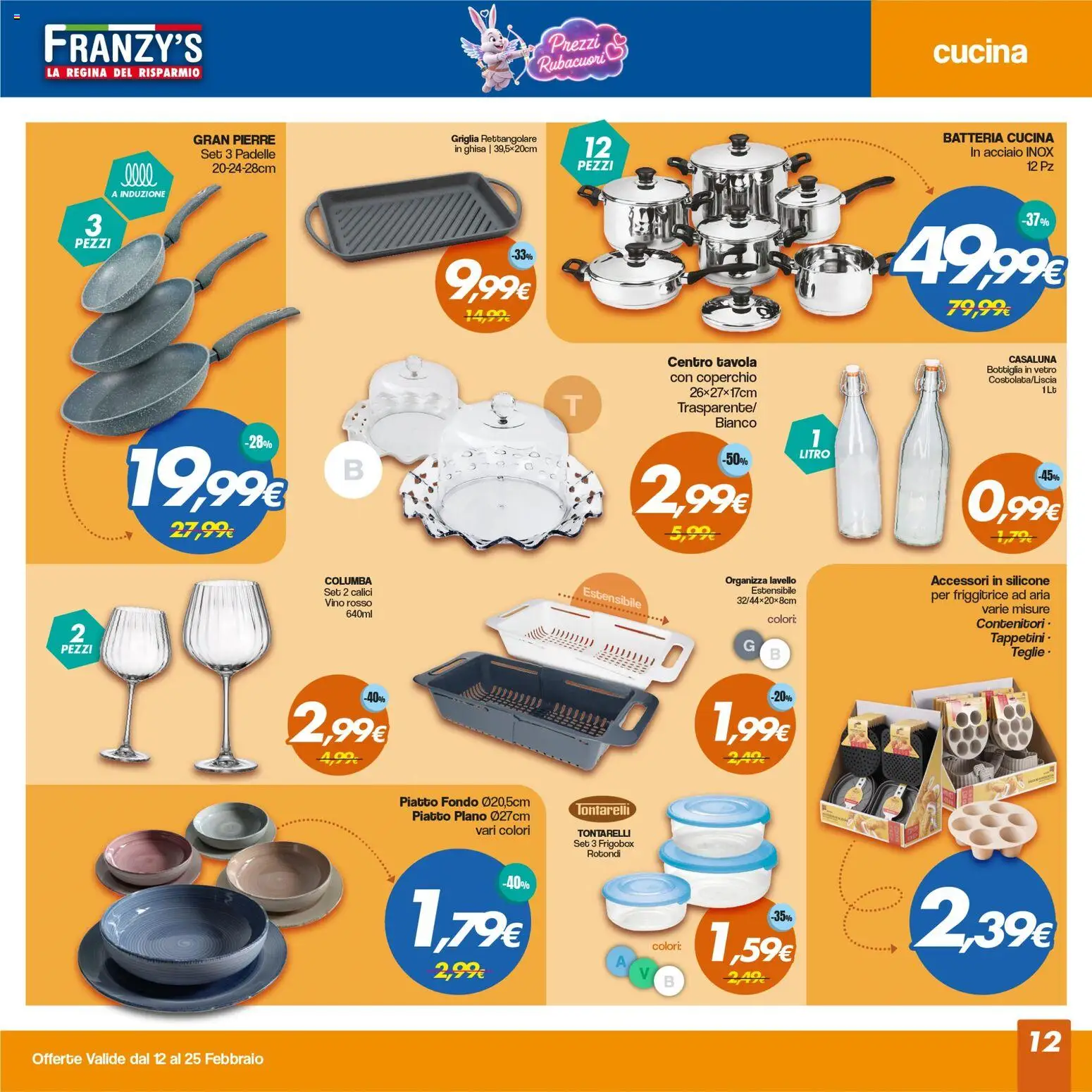 Volantino Franzy's del 12.02.2026 | Pagina: 12 | Prodotti: Friggitrice ad aria, Griglia, Vino rosso, Batteria