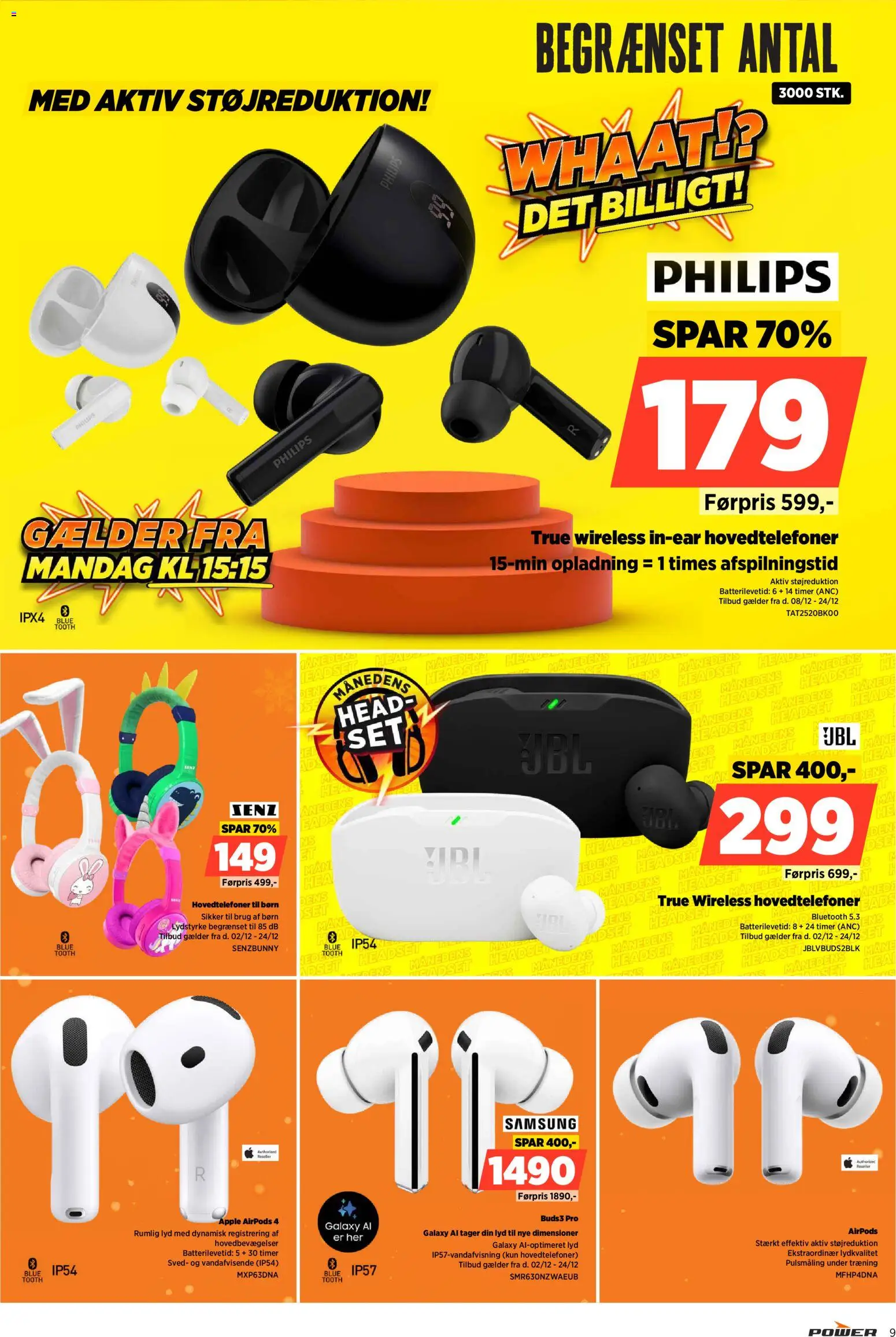 Power tilbudsavis – gyldig fra 02.12.2025 | Side: 9 | Produkter: Airpods, Lyd, Hovedtelefoner