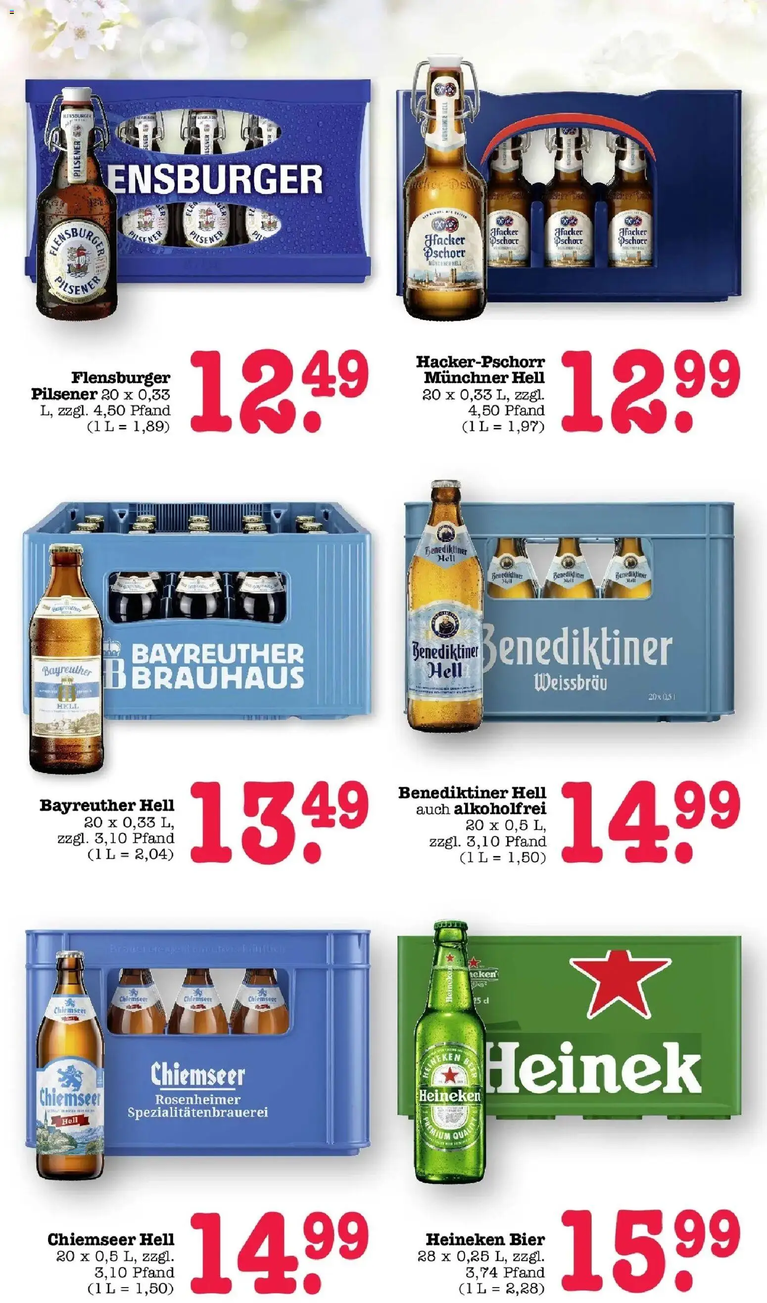 E center Prospekt Mannheim-Wohlgelegen	 – gültig ab 29.03.2026 | Seite: 59 | Produkte: Bier, Benediktiner hell, Flensburger, Heineken