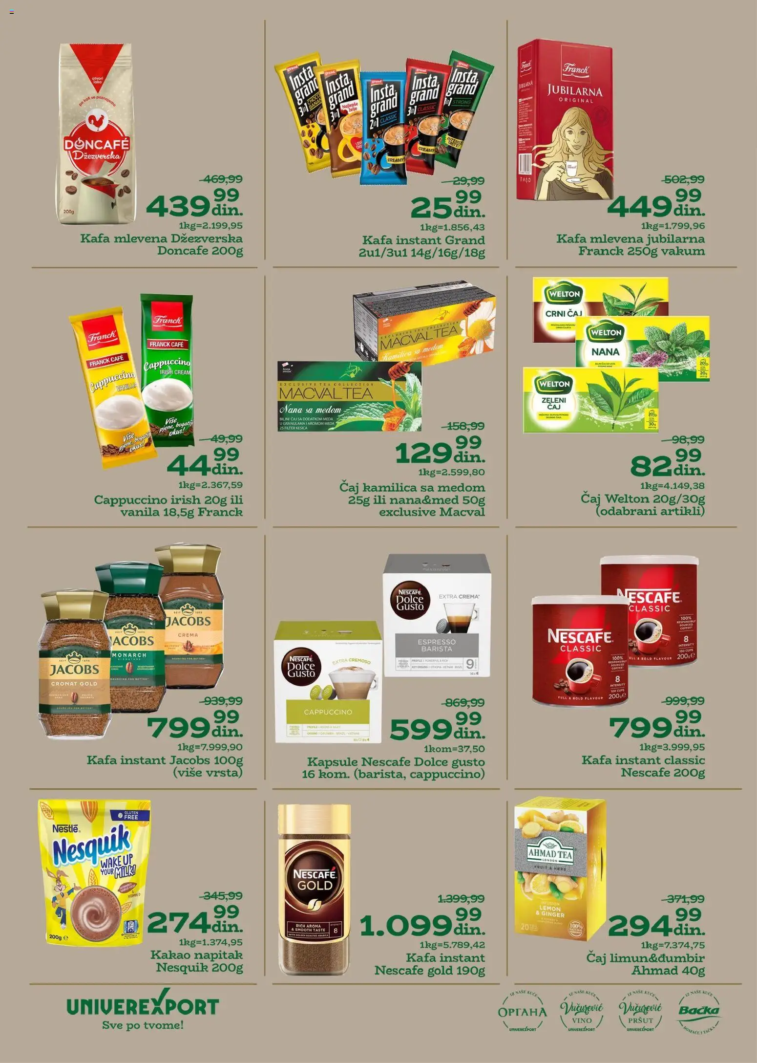 Univerexport katalog - važi od 24.11.2025 | Strana: 16 | Proizvode: Kafa, Vino, Nescafé, Nesquik