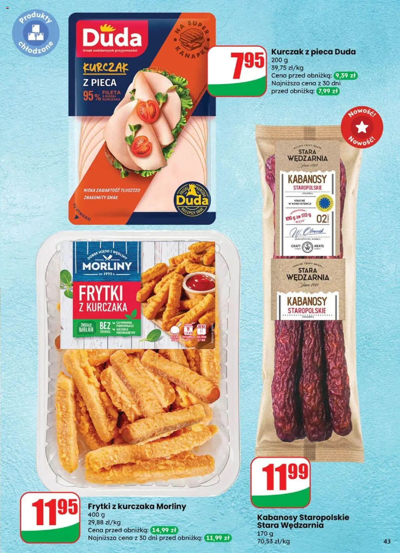 Dino Gazetka od 15.10.2025 | Strona: 43 | Produkty: Kurczak, Mięso, Wędliny, Frytki