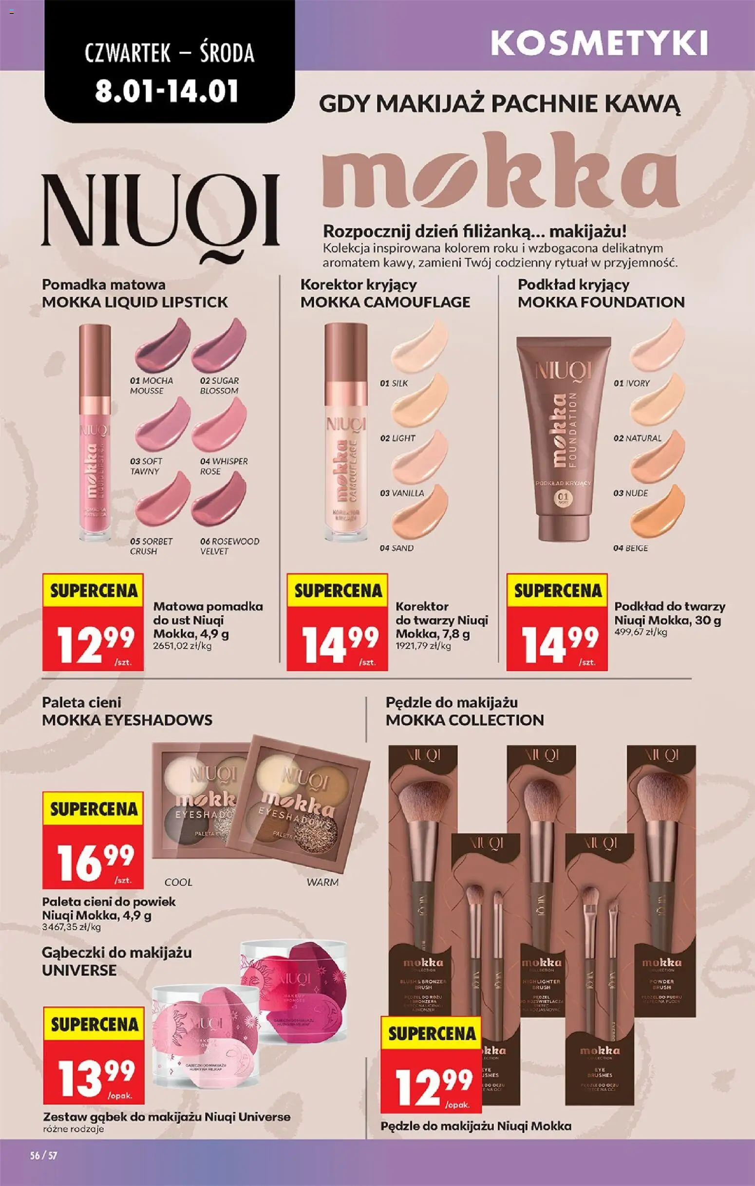 Biedronka gazetka - Oferta w tym tygodniu od 08.01.2026 | Strona: 64 | Produkty: Kosmetyki, Gąbeczki do makijażu, Pomadka, Sorbet